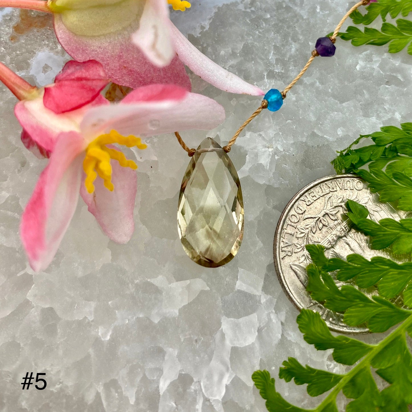 Honey & Olive Quartz Rainbow Drop