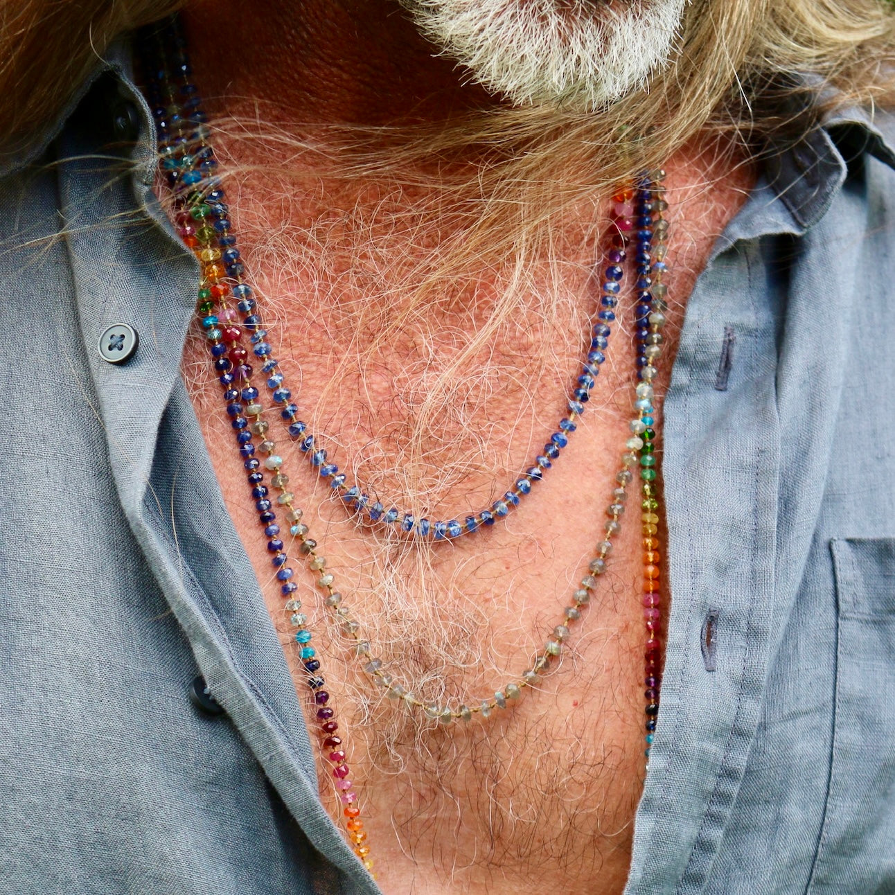 Blue Sapphire Rainbow Lei