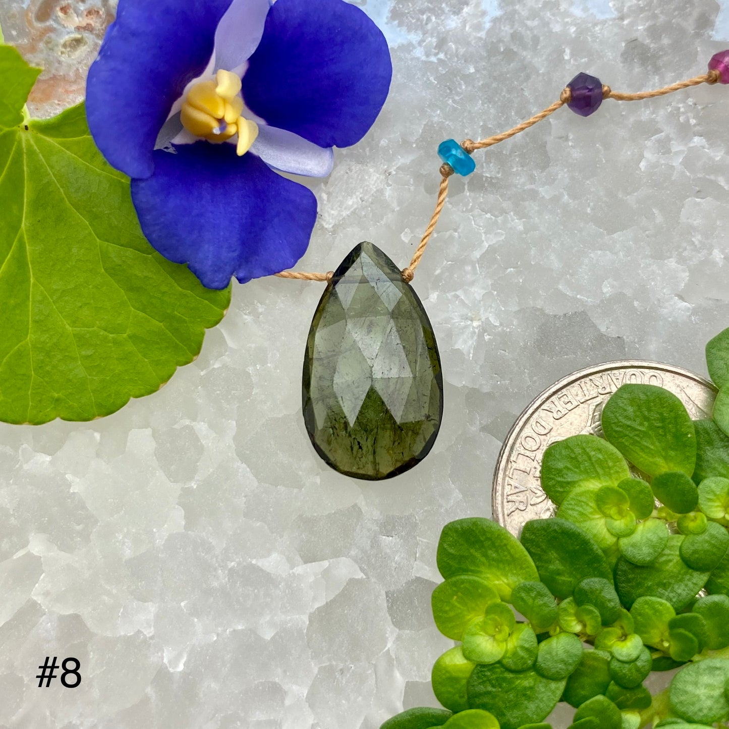 Dark Tourmaline Rainbow Drop