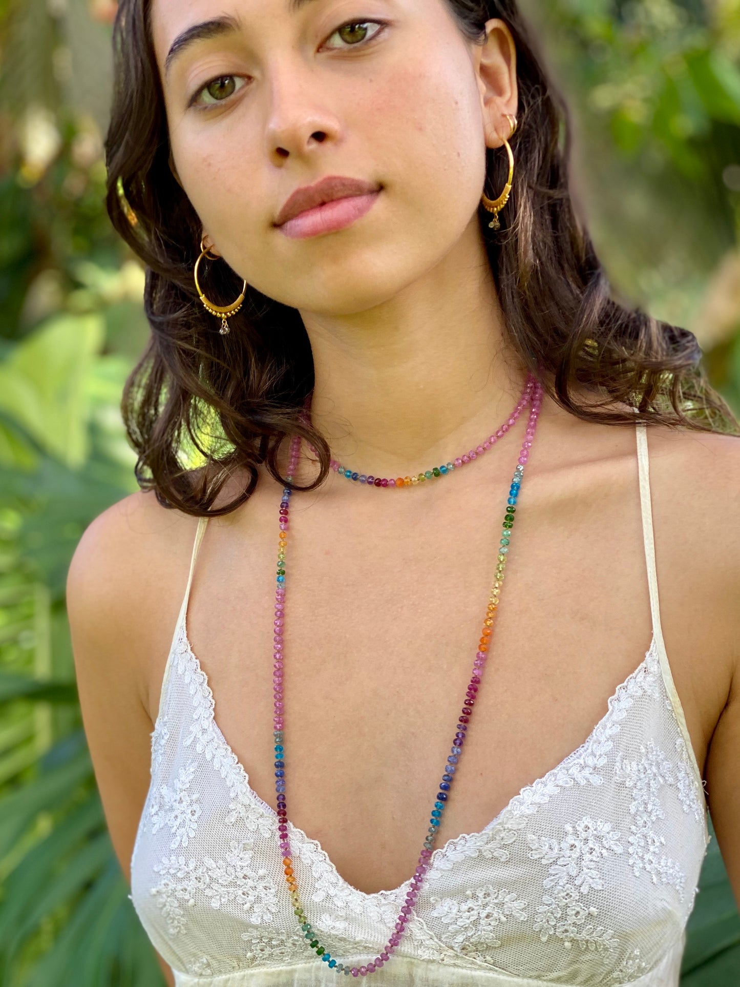 Pink Sapphire Rainbow Lei