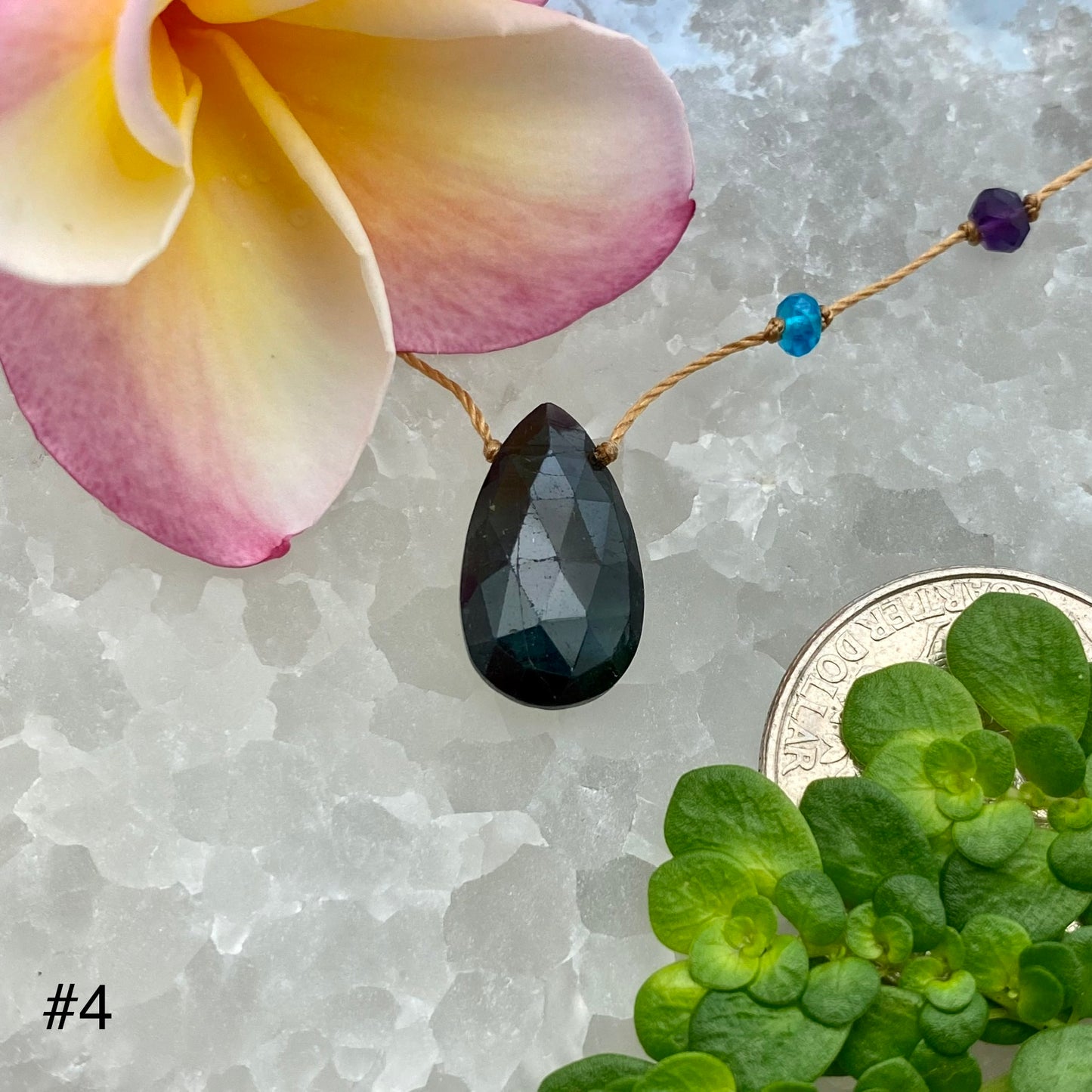 Dark Tourmaline Rainbow Drop