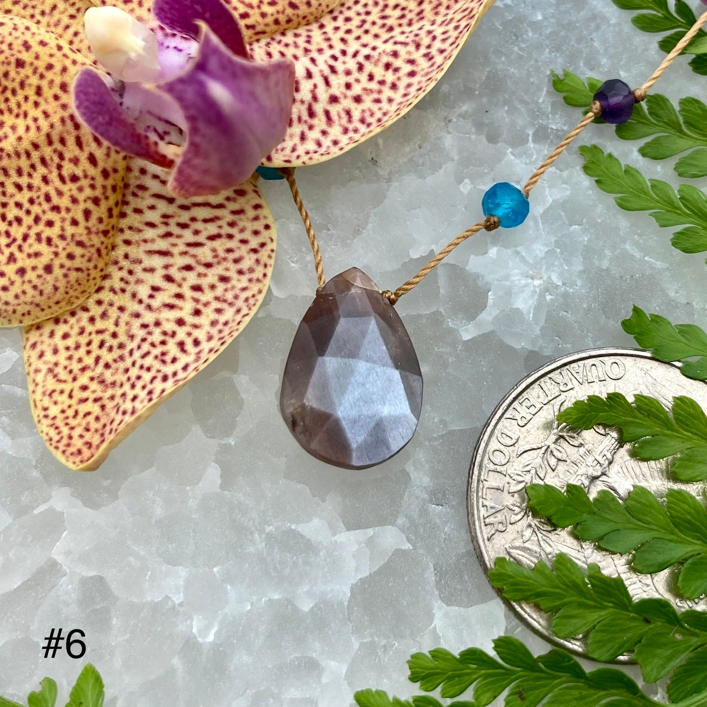 Chocolate Moonstone Rainbow Drop