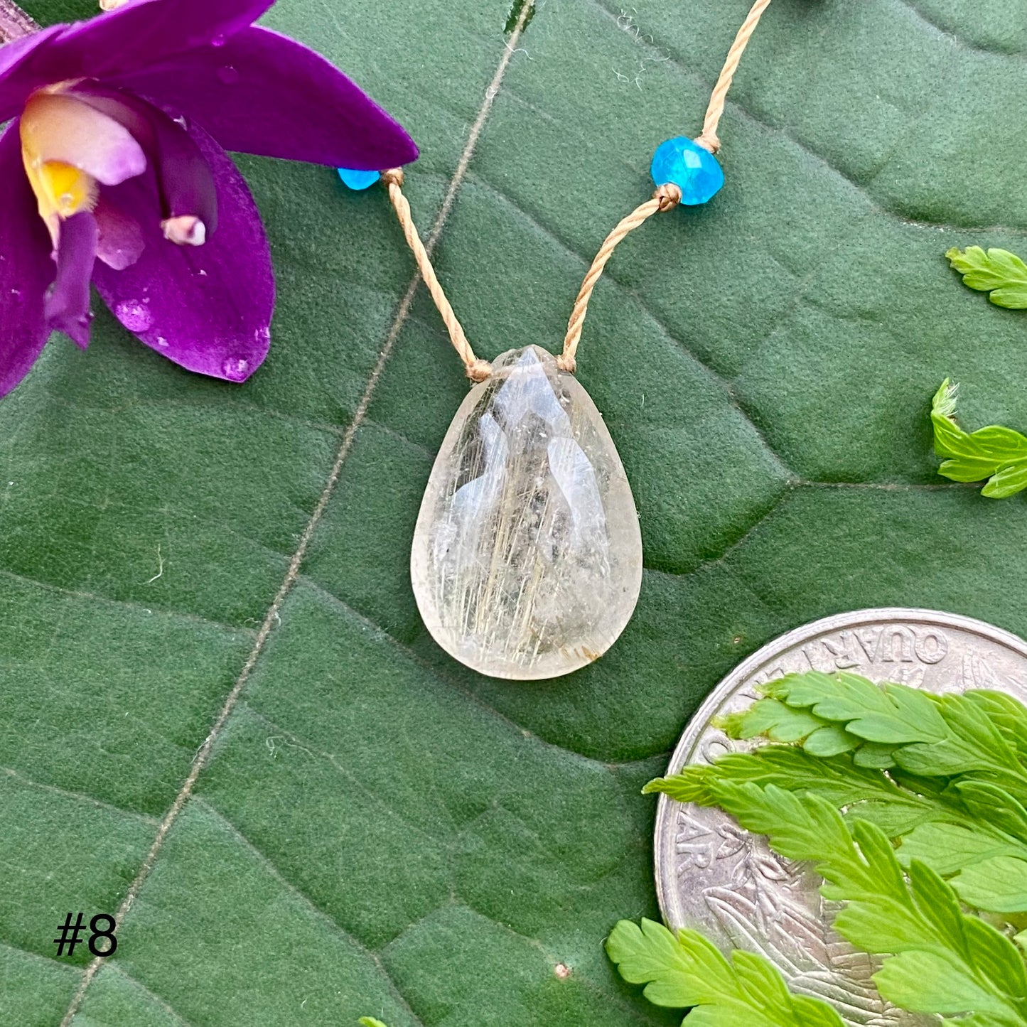 Rutilated Quartz Rainbow Drop