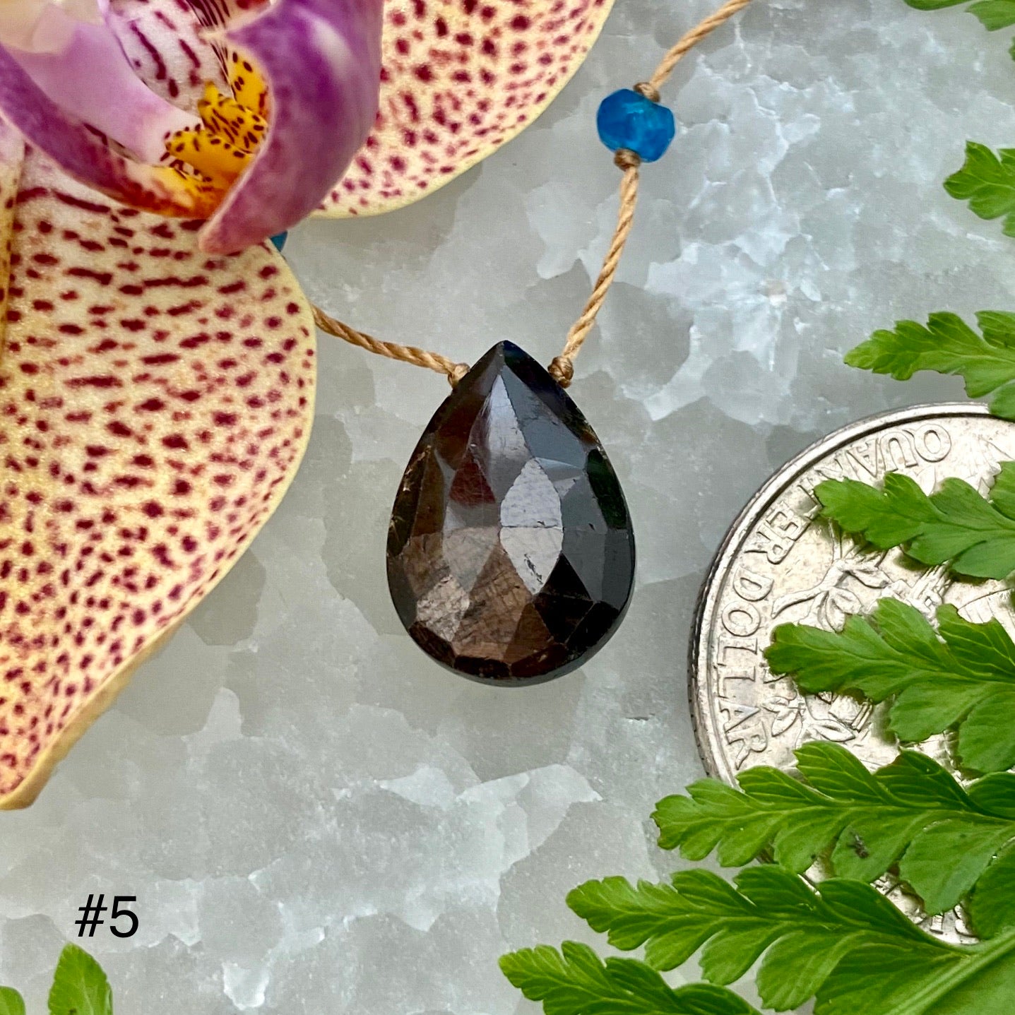 Gold Sheen Sapphire Rainbow Drop