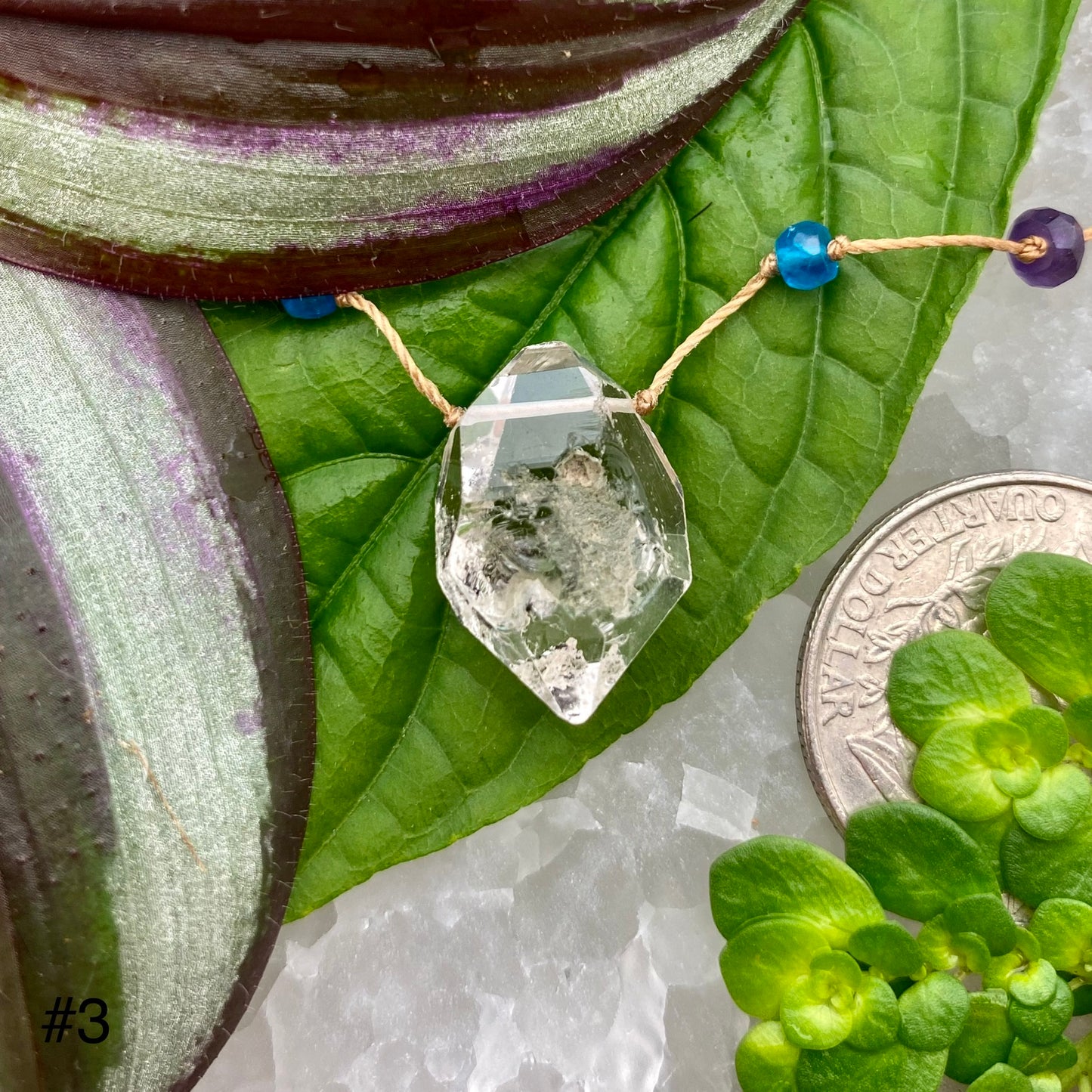 Herkimer Diamond Rainbow Drop