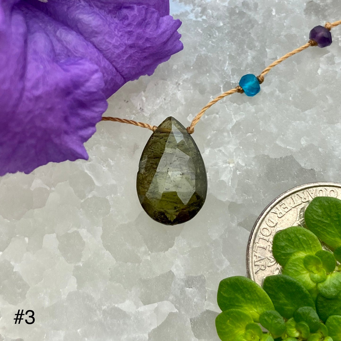 Dark Tourmaline Rainbow Drop