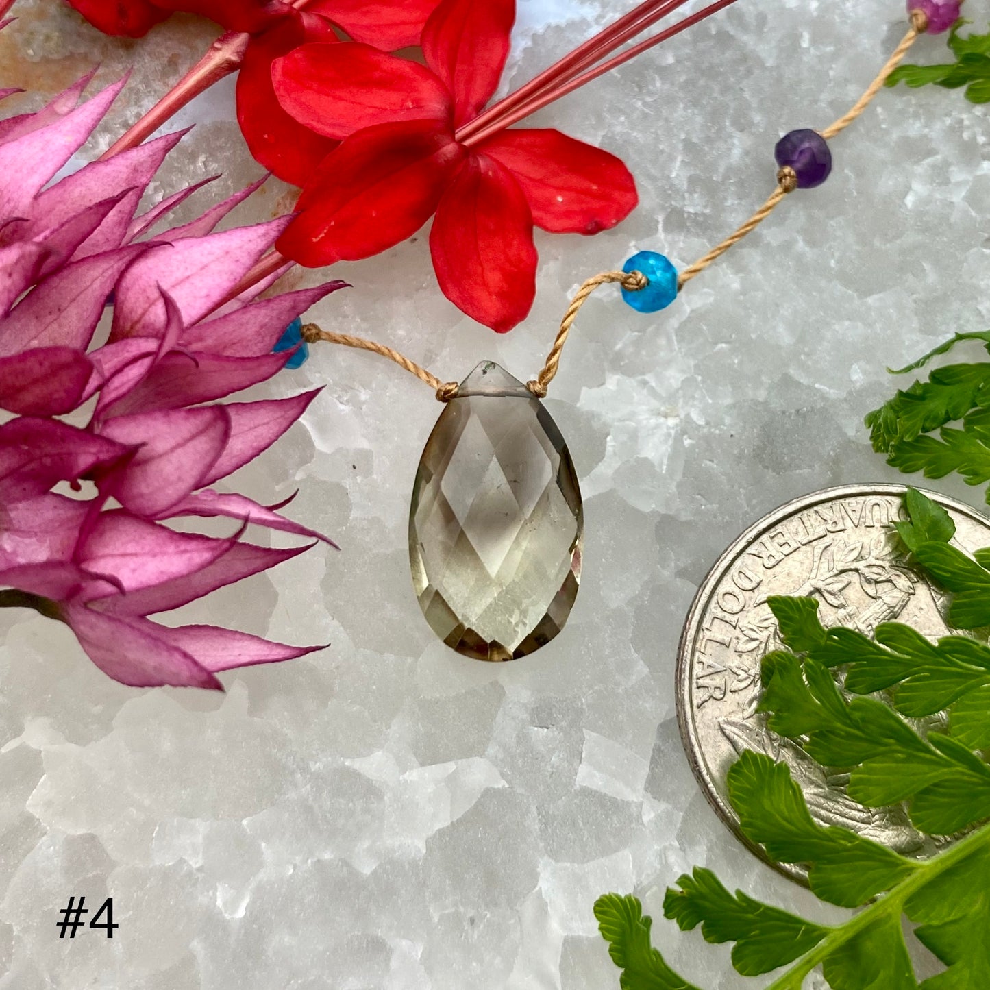 Honey & Olive Quartz Rainbow Drop