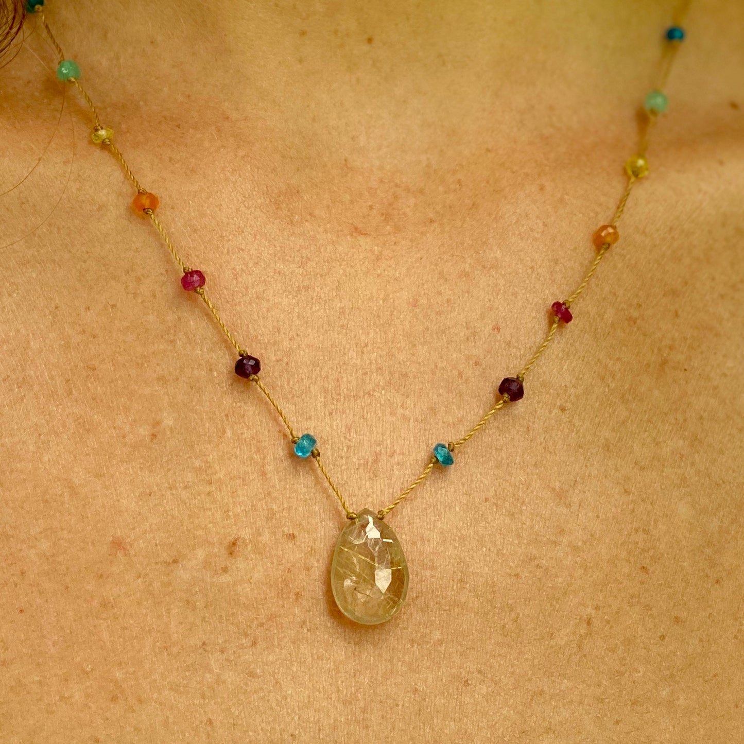 Rutilated Quartz Rainbow Drop