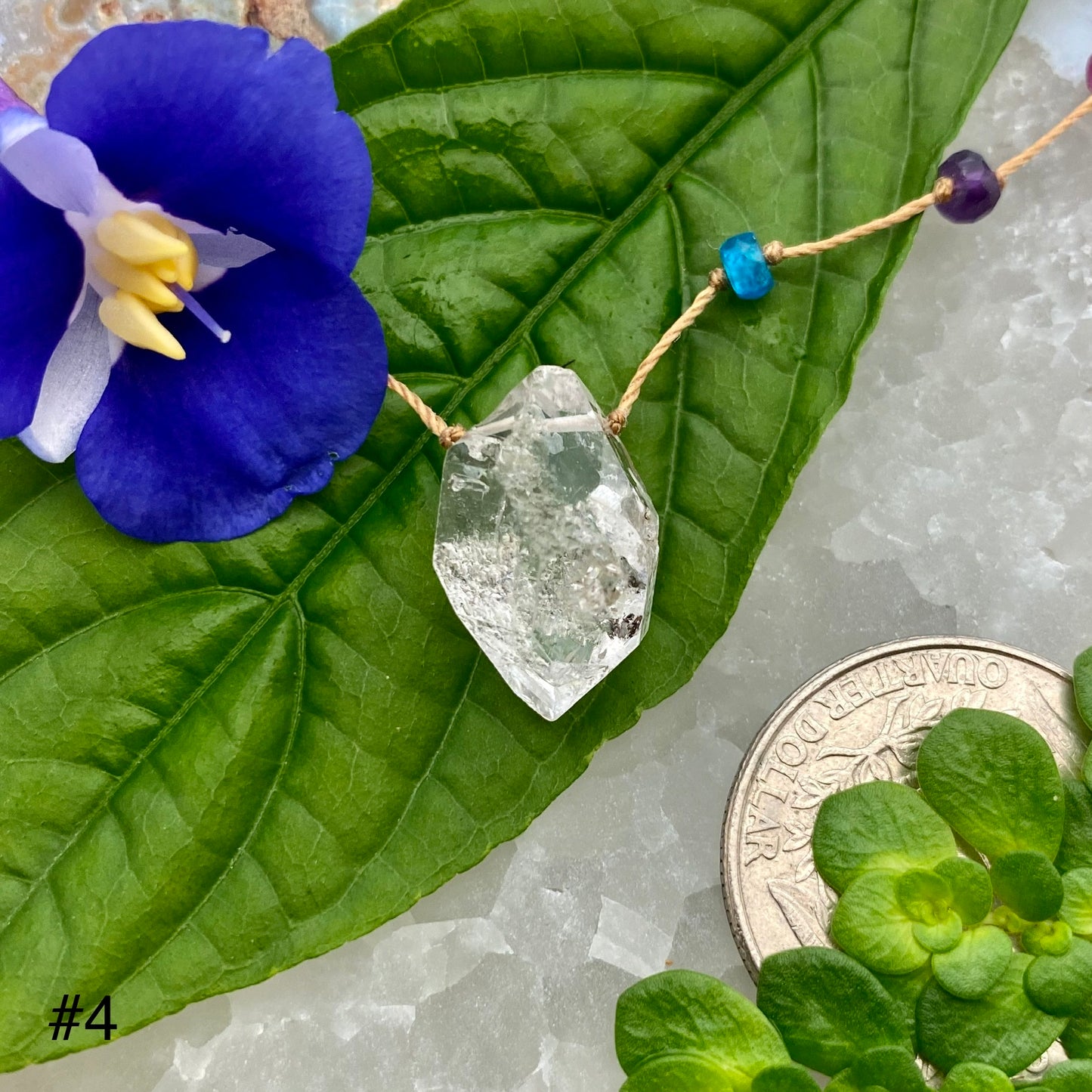 Herkimer Diamond Rainbow Drop