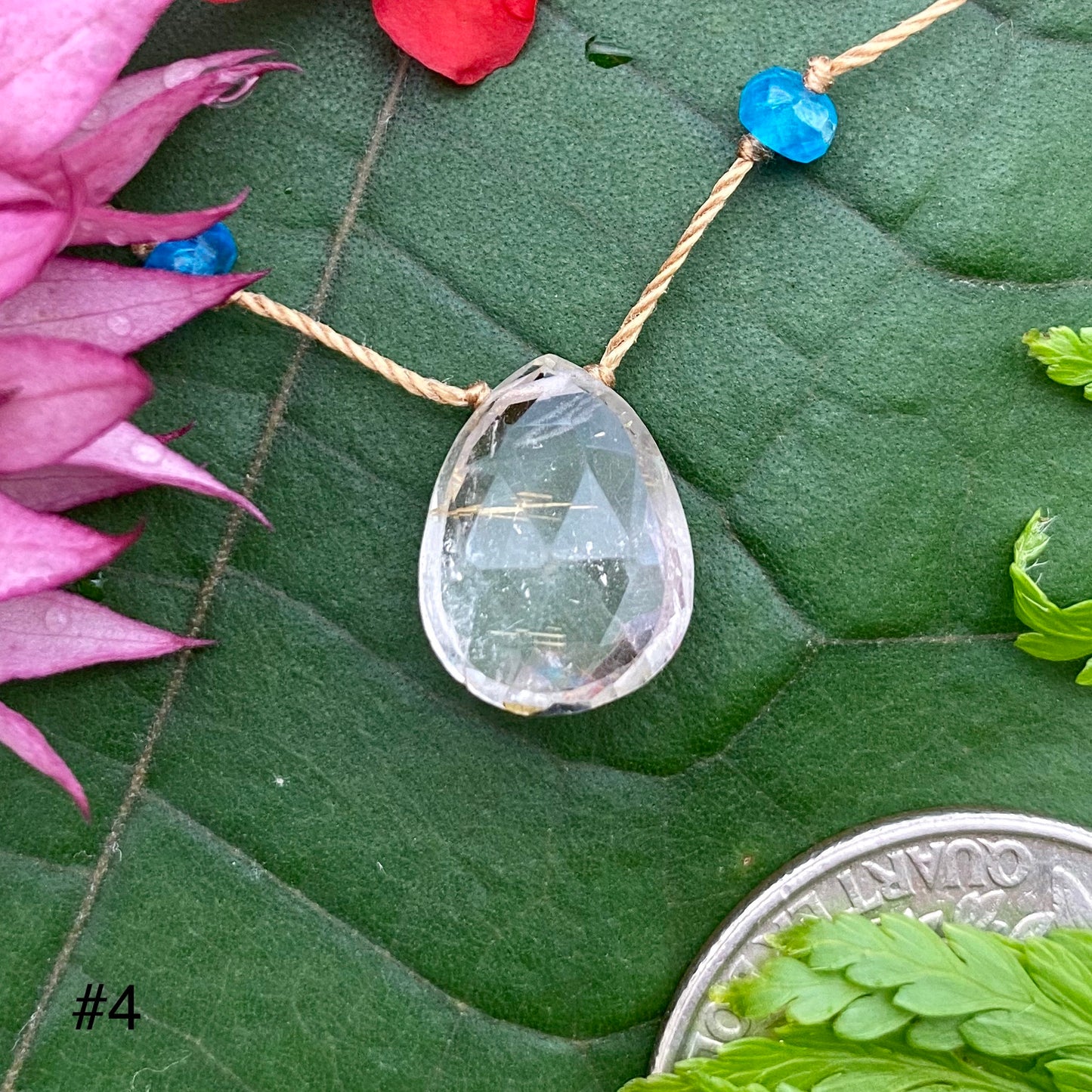 Rutilated Quartz Rainbow Drop