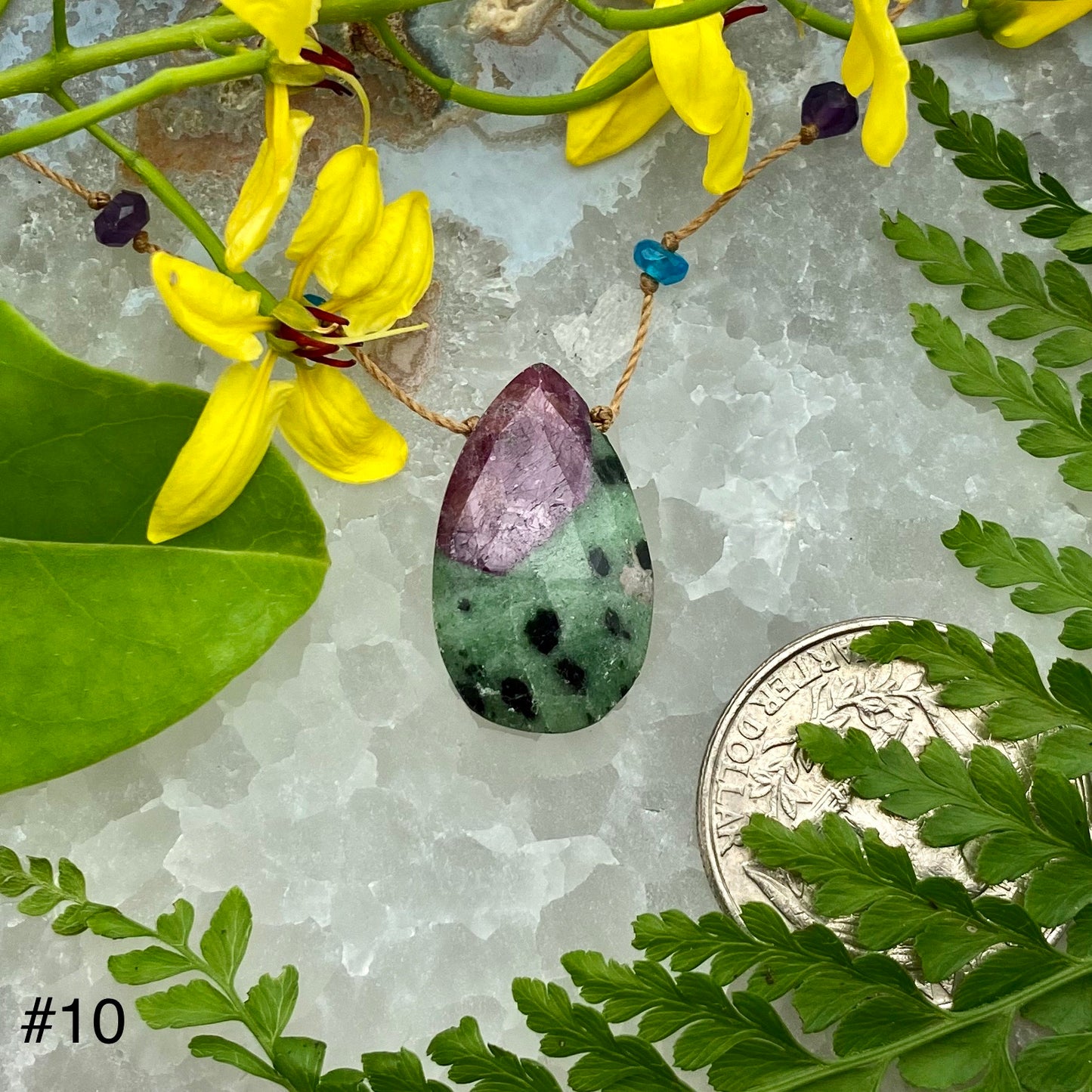 Ruby Zoisite Rainbow Drop