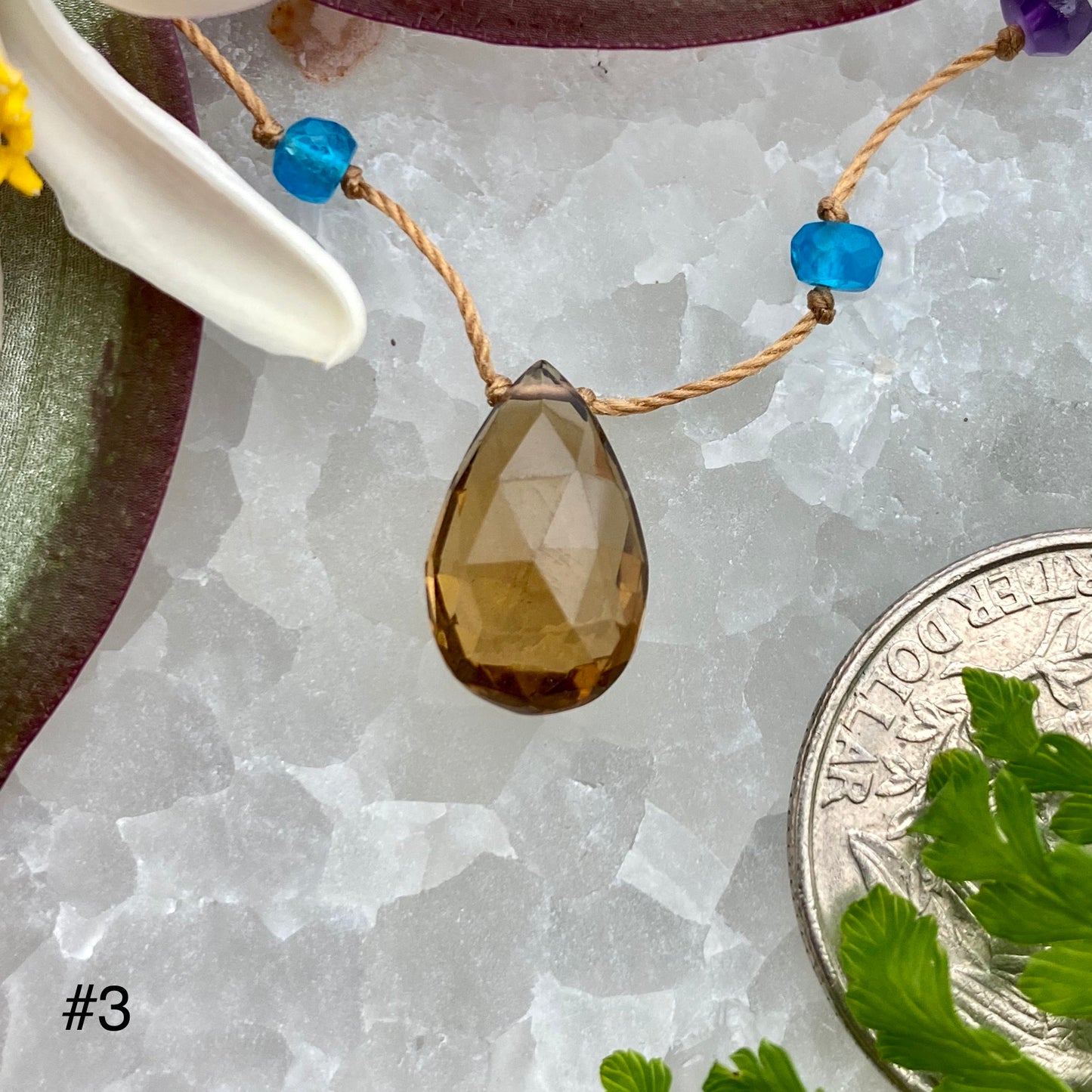 Honey & Olive Quartz Rainbow Drop