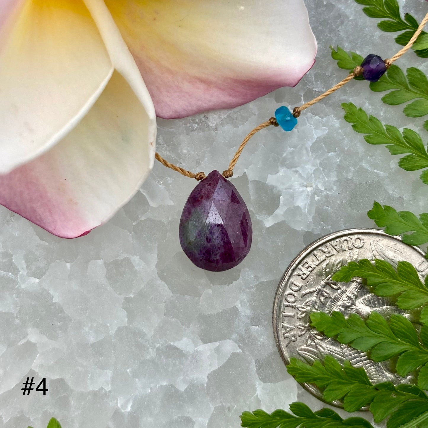 Ruby Zoisite Rainbow Drop