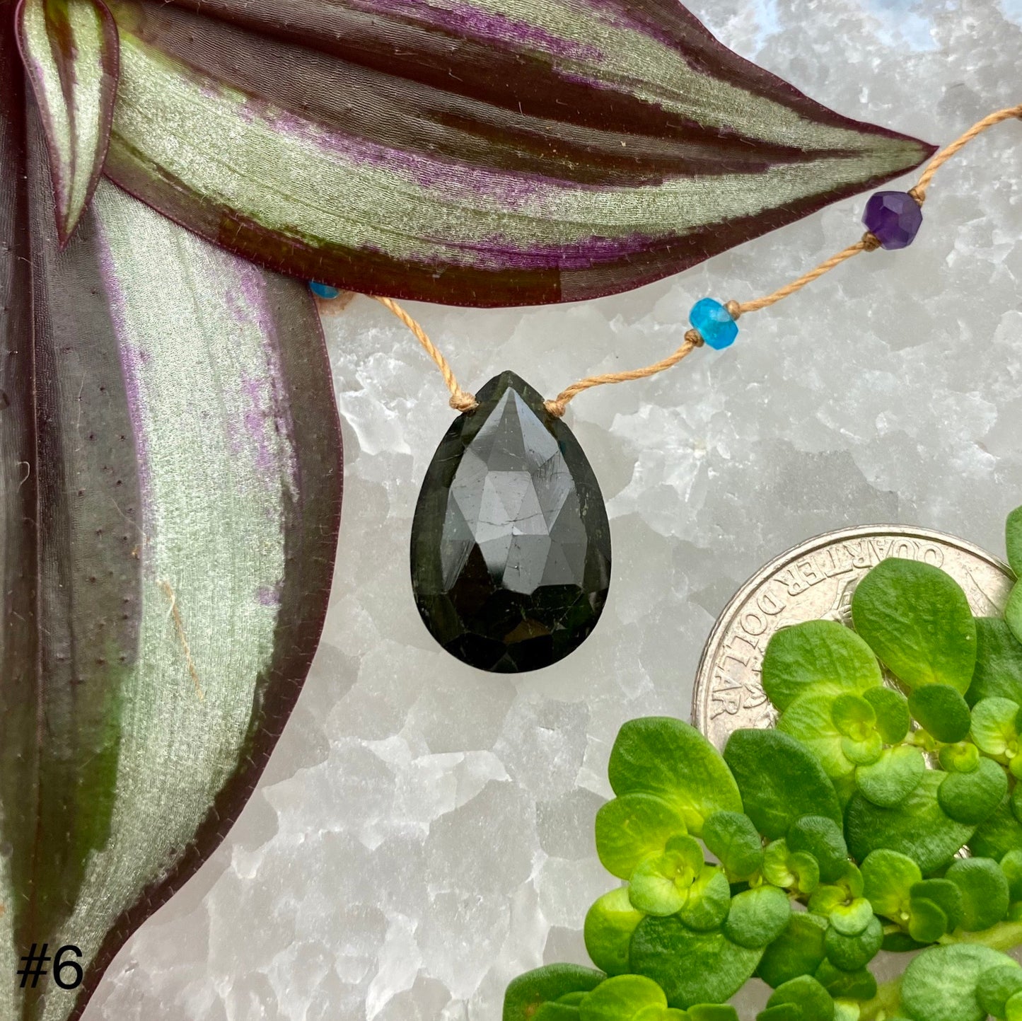 Dark Tourmaline Rainbow Drop