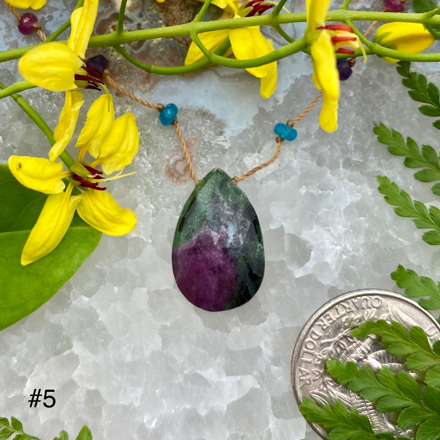 Ruby Zoisite Rainbow Drop