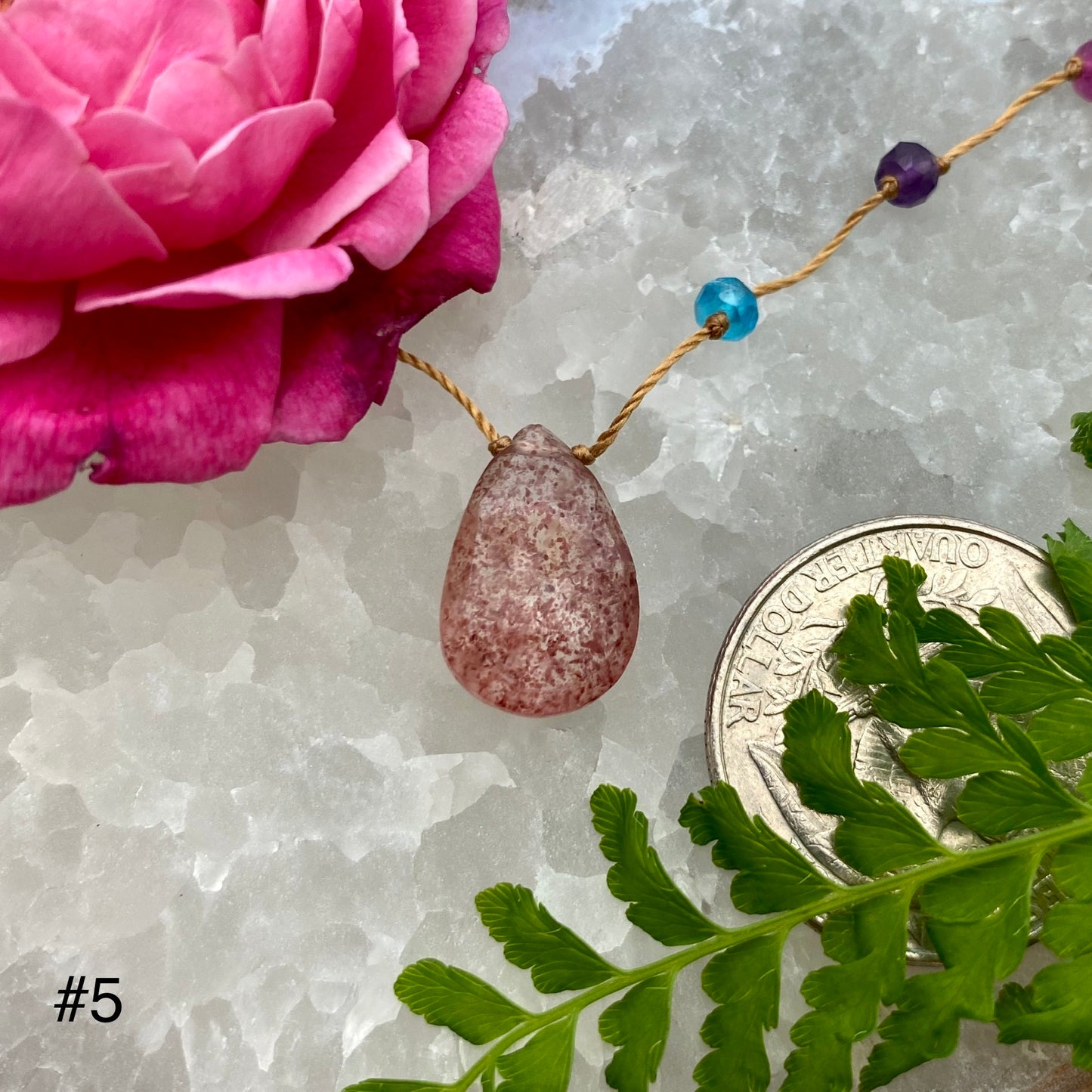 Strawberry Quartz Rainbow Drop