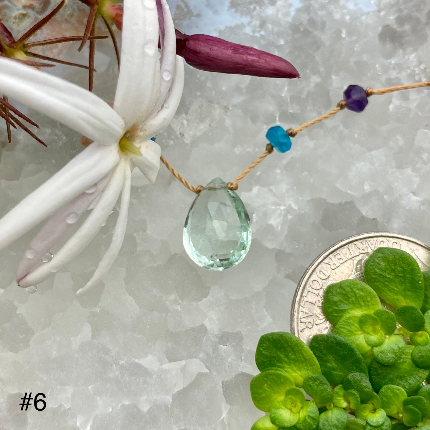 Green Fluorite Rainbow Drop