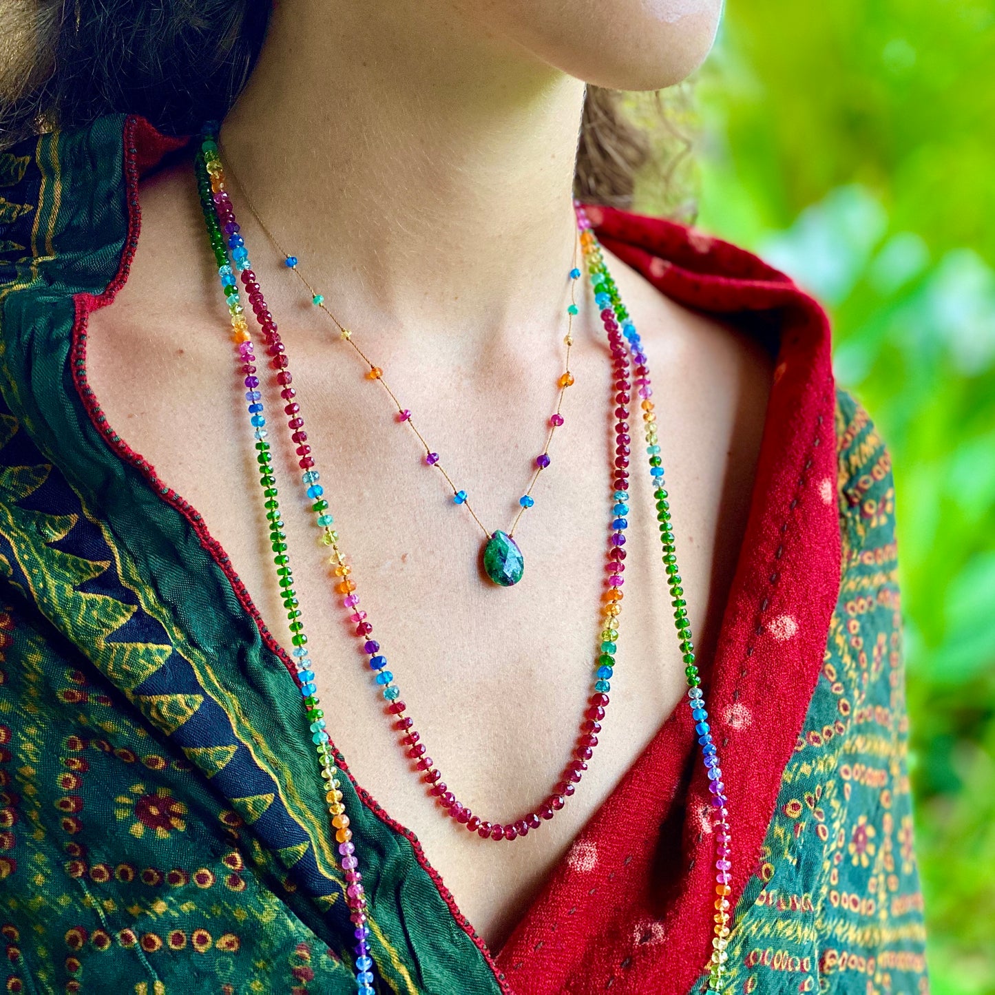 Ruby Zoisite Rainbow Drop