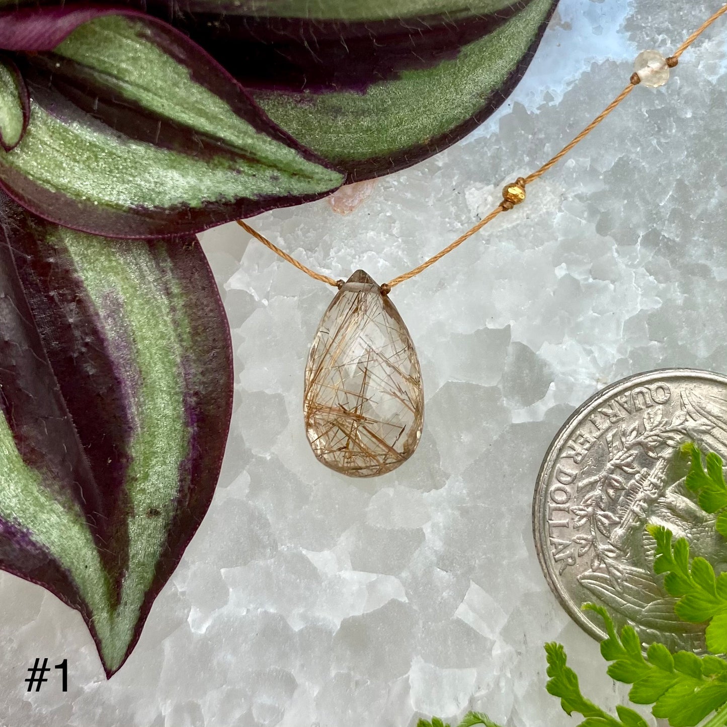 Rutilated Quartz Alohi Drop