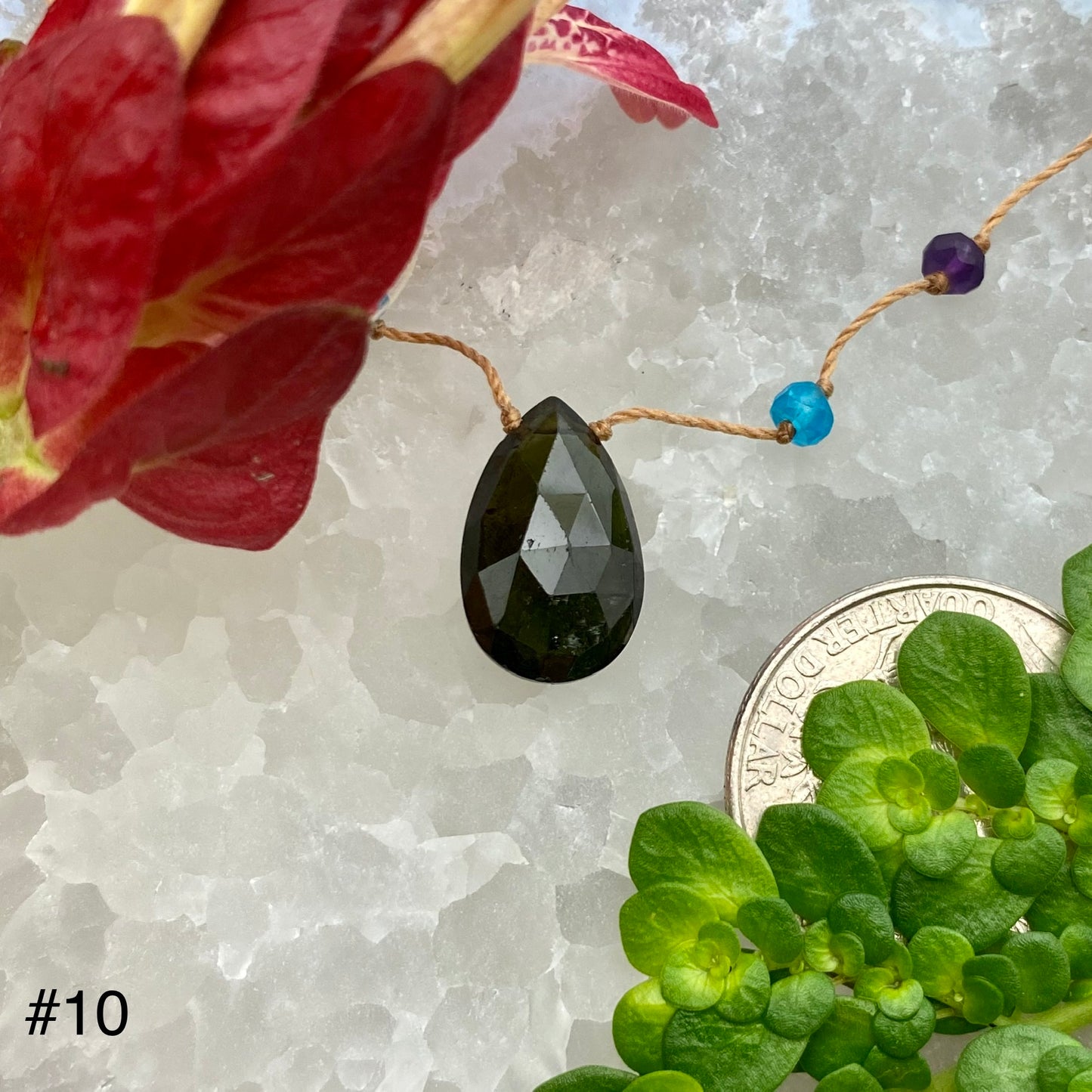 Dark Tourmaline Rainbow Drop