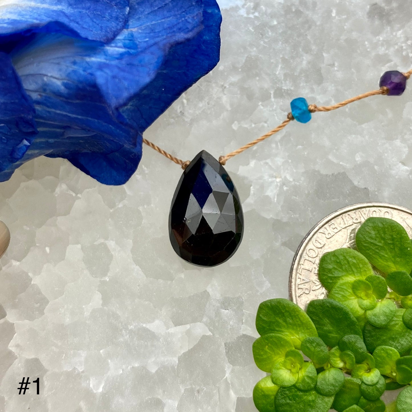 Dark Tourmaline Rainbow Drop