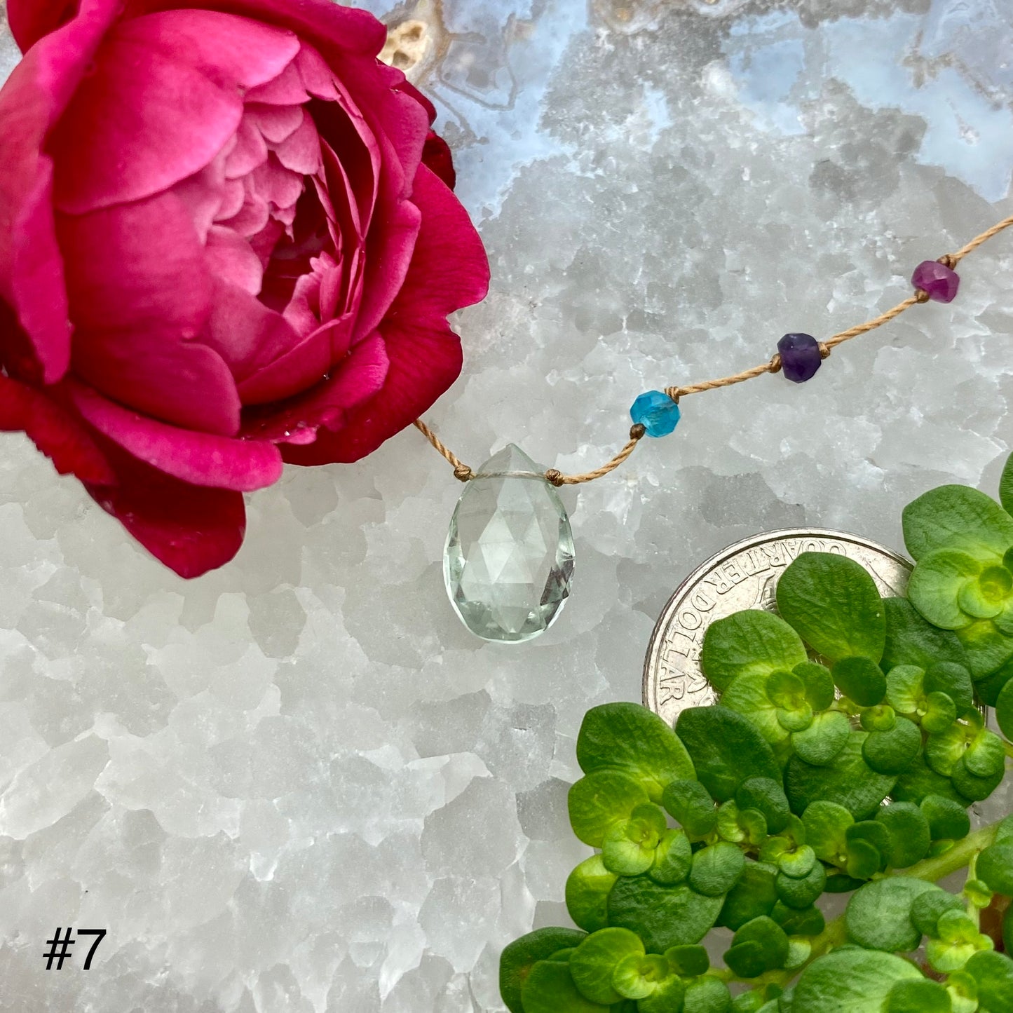 Green Fluorite Rainbow Drop