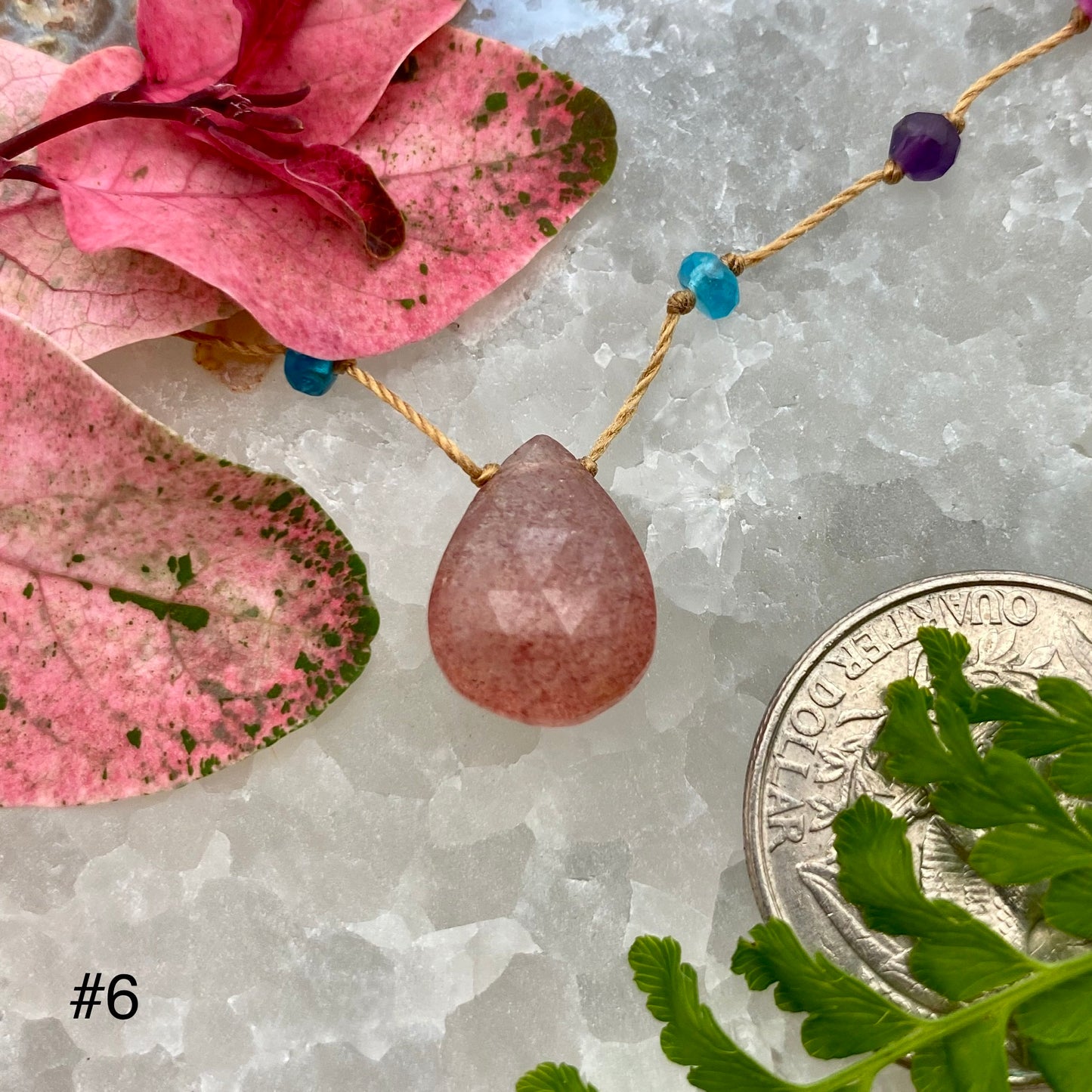 Strawberry Quartz Rainbow Drop