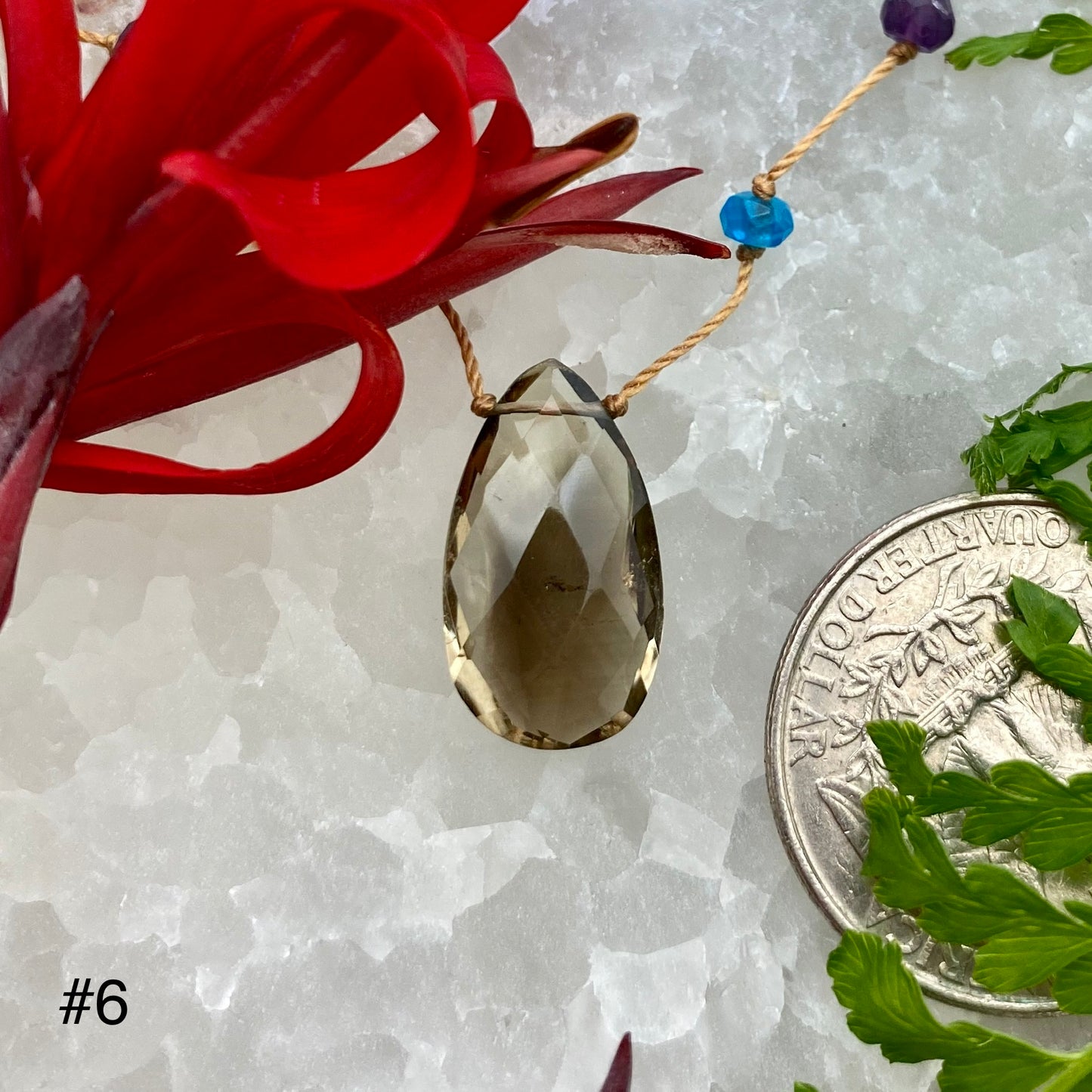 Honey & Olive Quartz Rainbow Drop