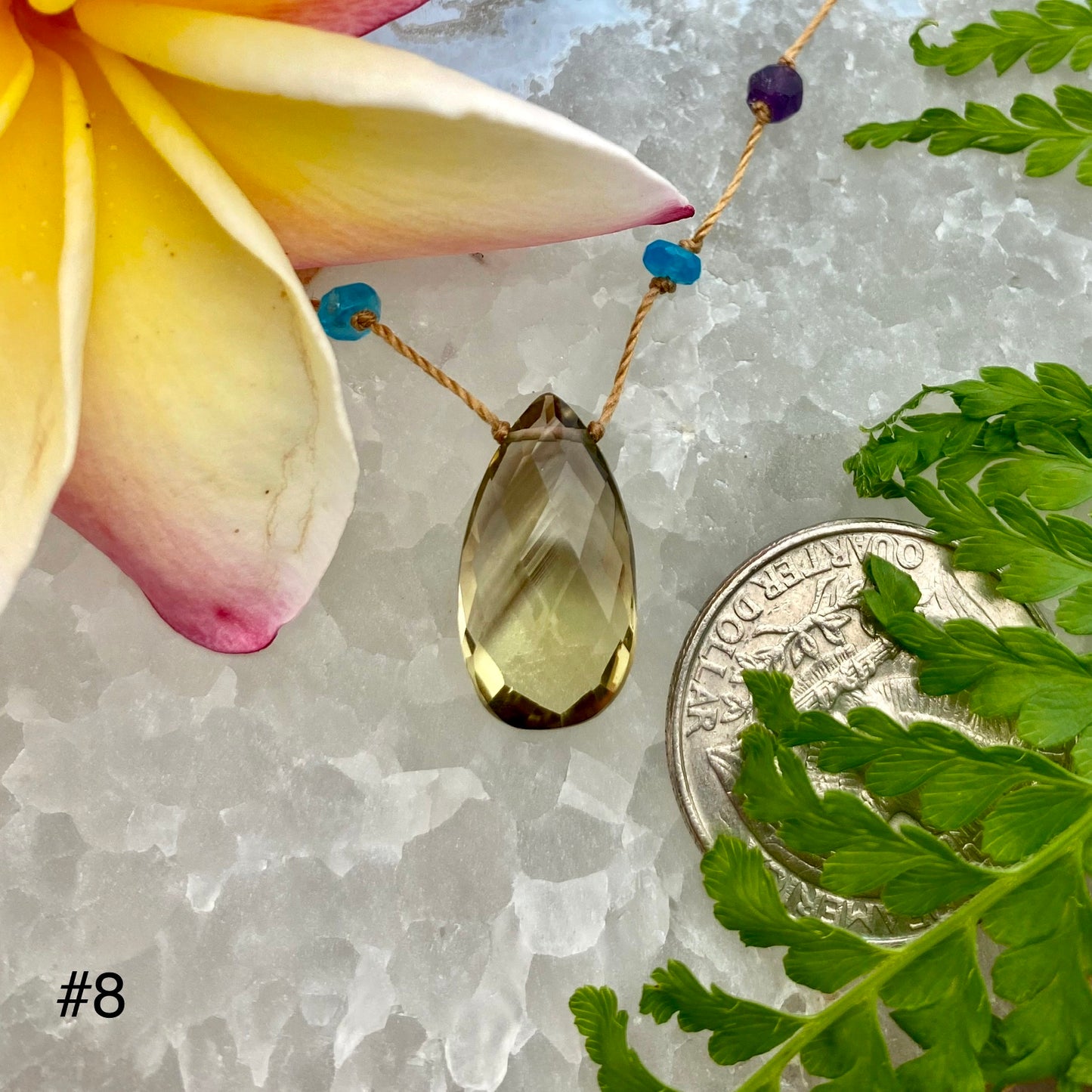 Honey & Olive Quartz Rainbow Drop