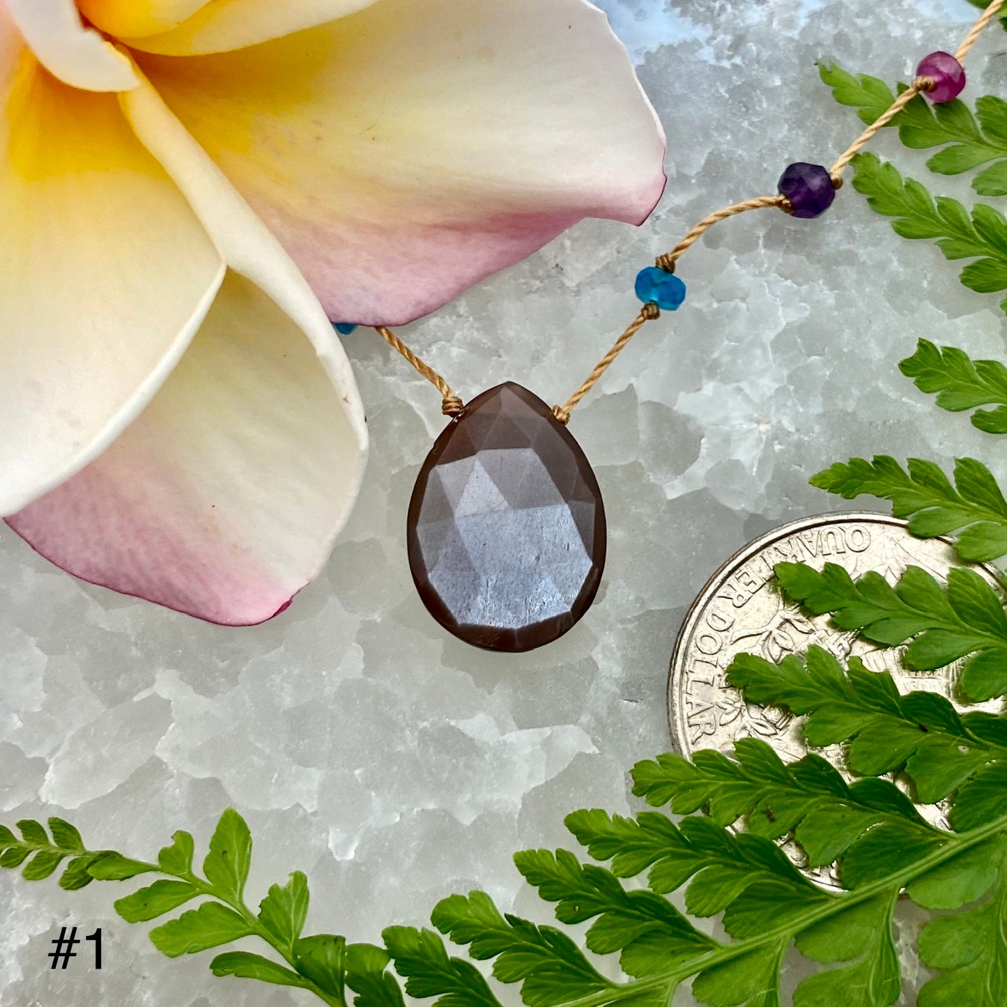 Chocolate Moonstone Rainbow Drop