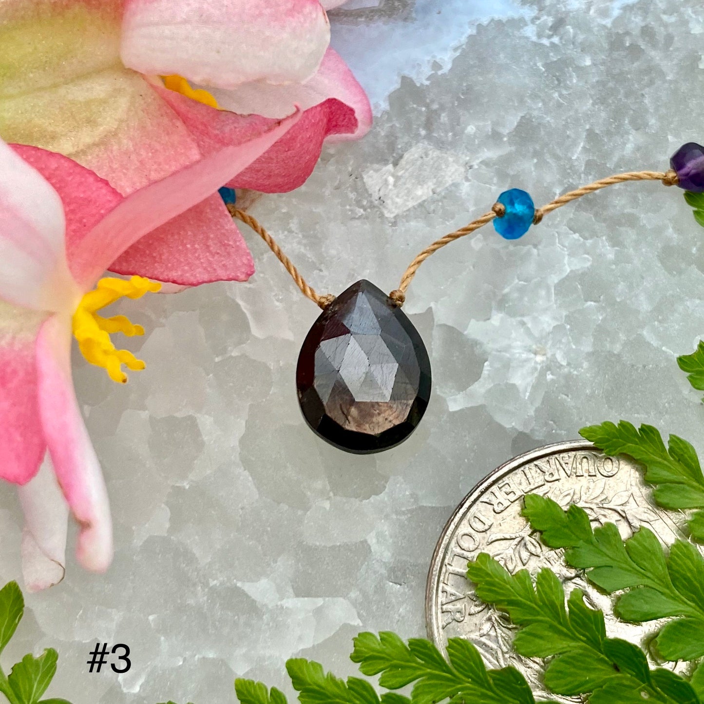 Gold Sheen Sapphire Rainbow Drop
