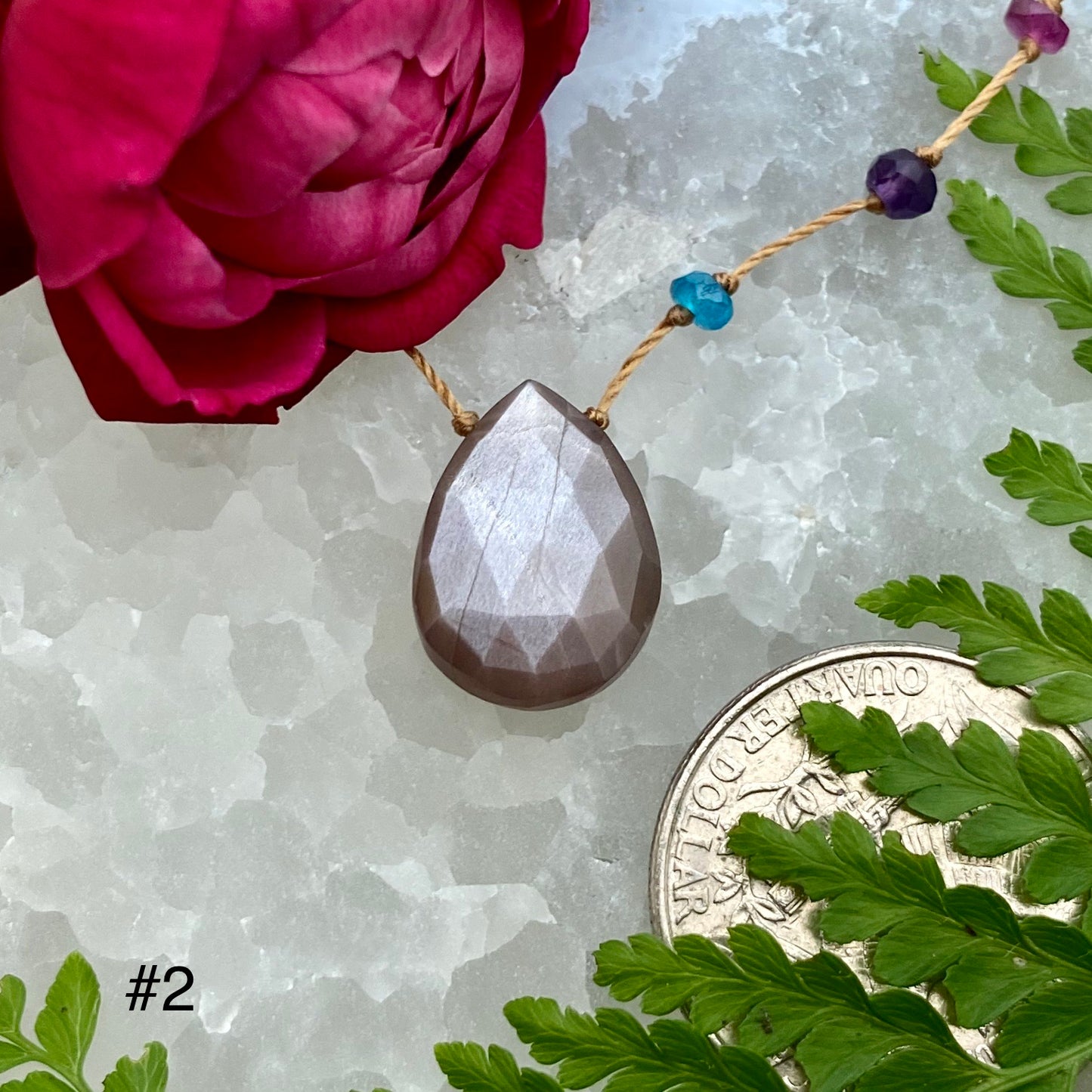 Chocolate Moonstone Rainbow Drop