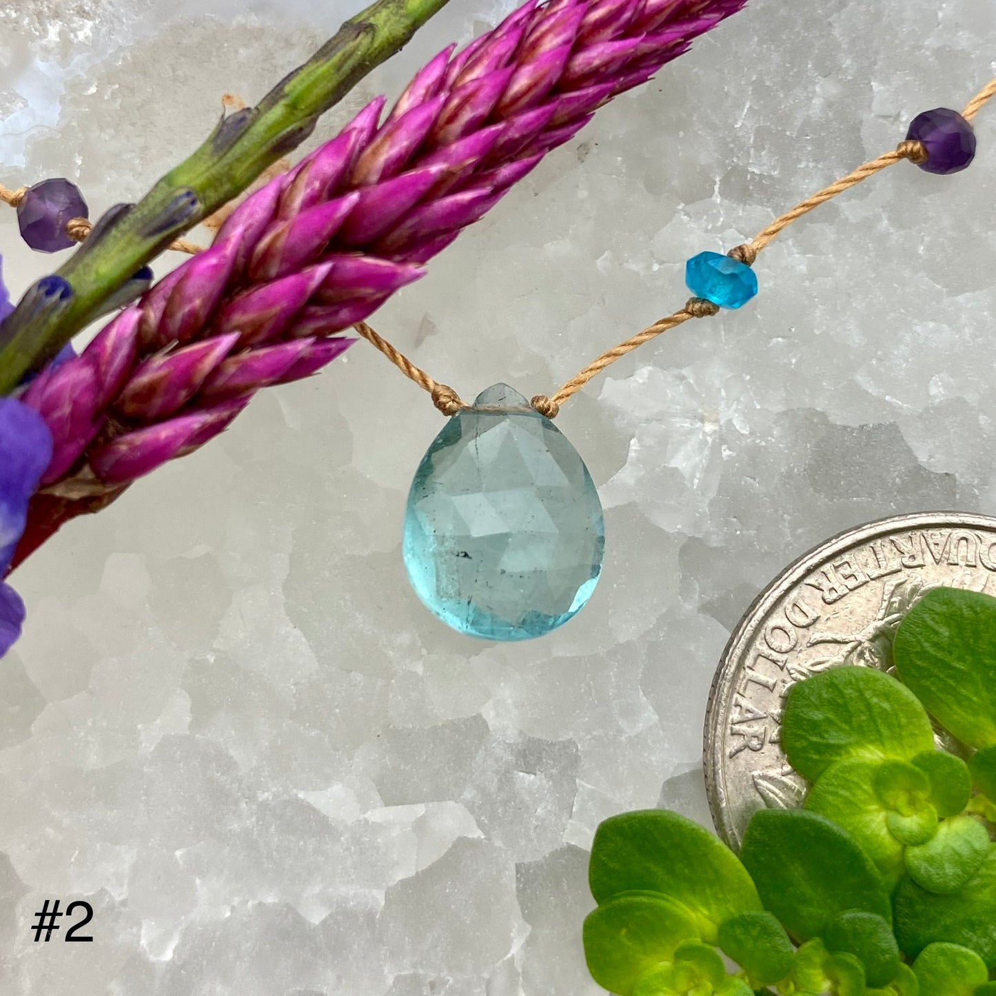 Teal Fluorite Rainbow Drop
