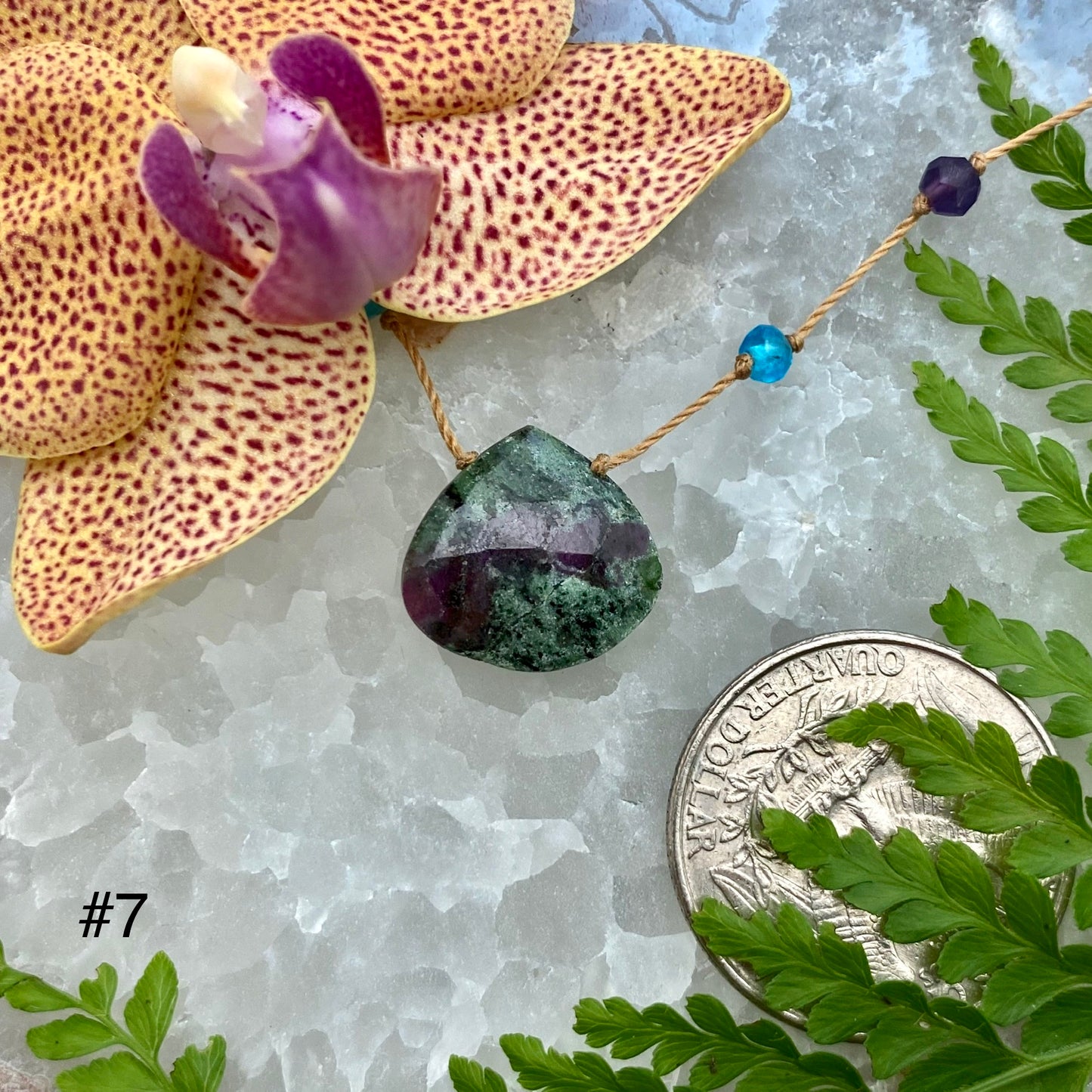 Ruby Zoisite Rainbow Drop