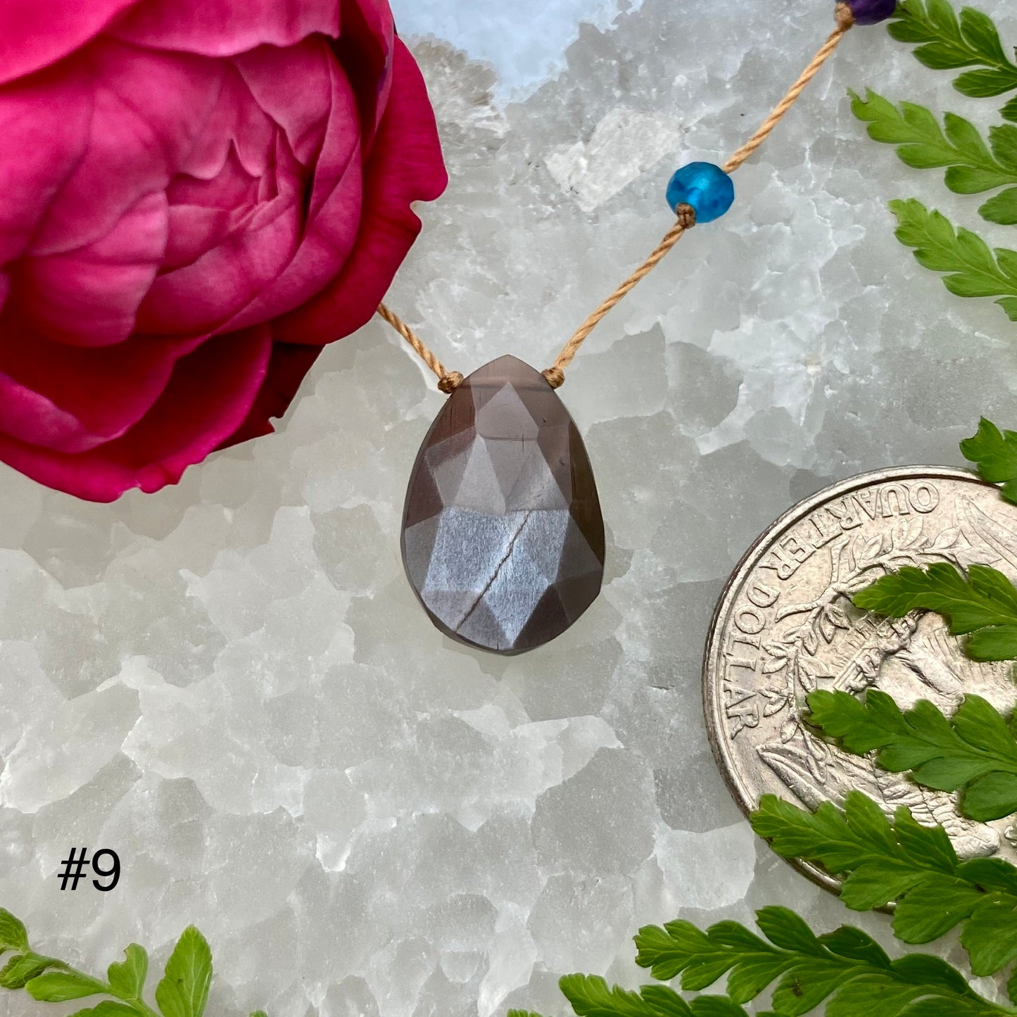 Chocolate Moonstone Rainbow Drop