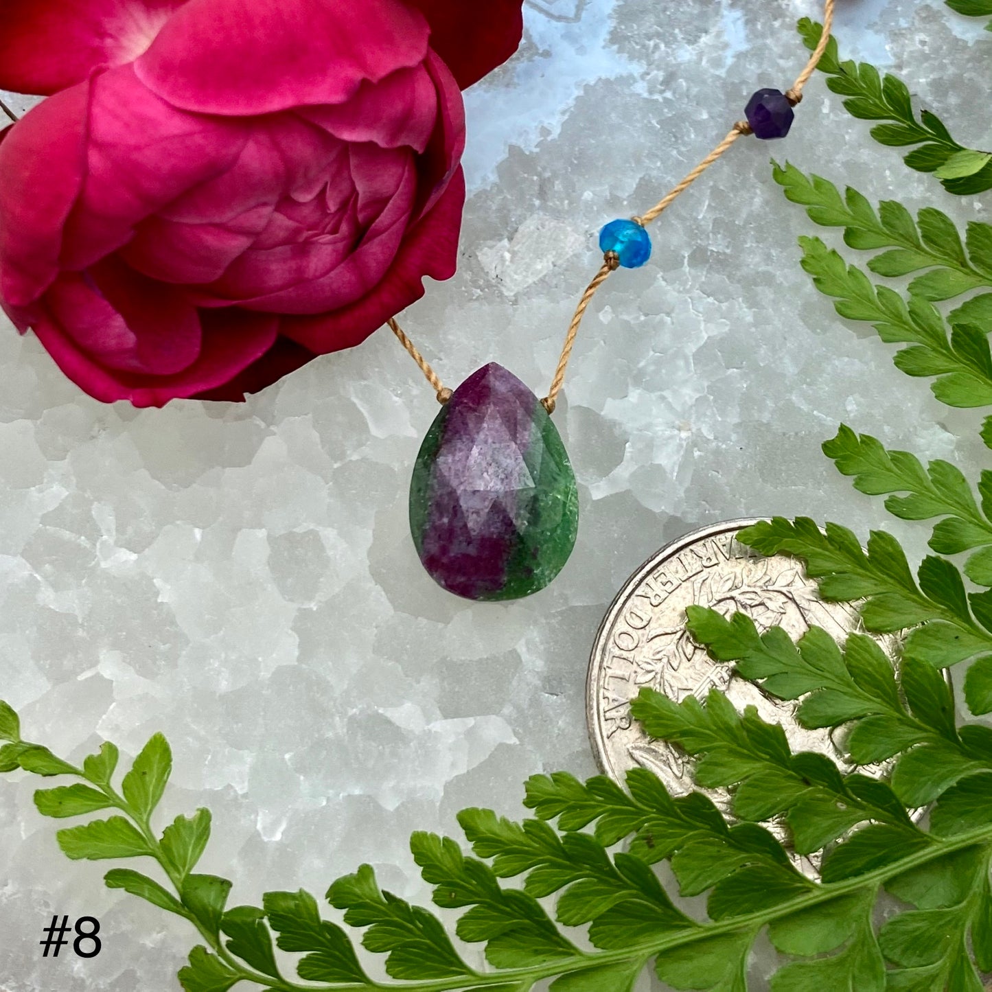 Ruby Zoisite Rainbow Drop