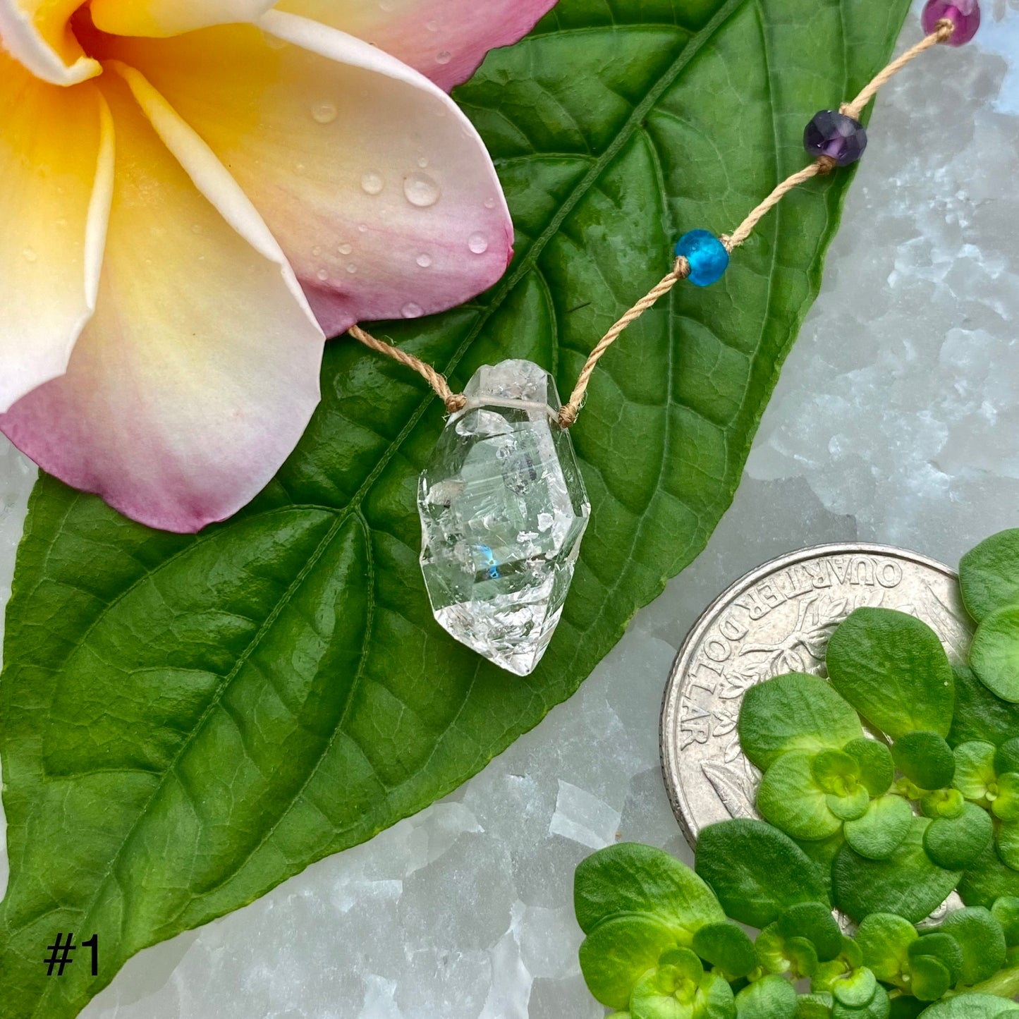 Herkimer Diamond Rainbow Drop