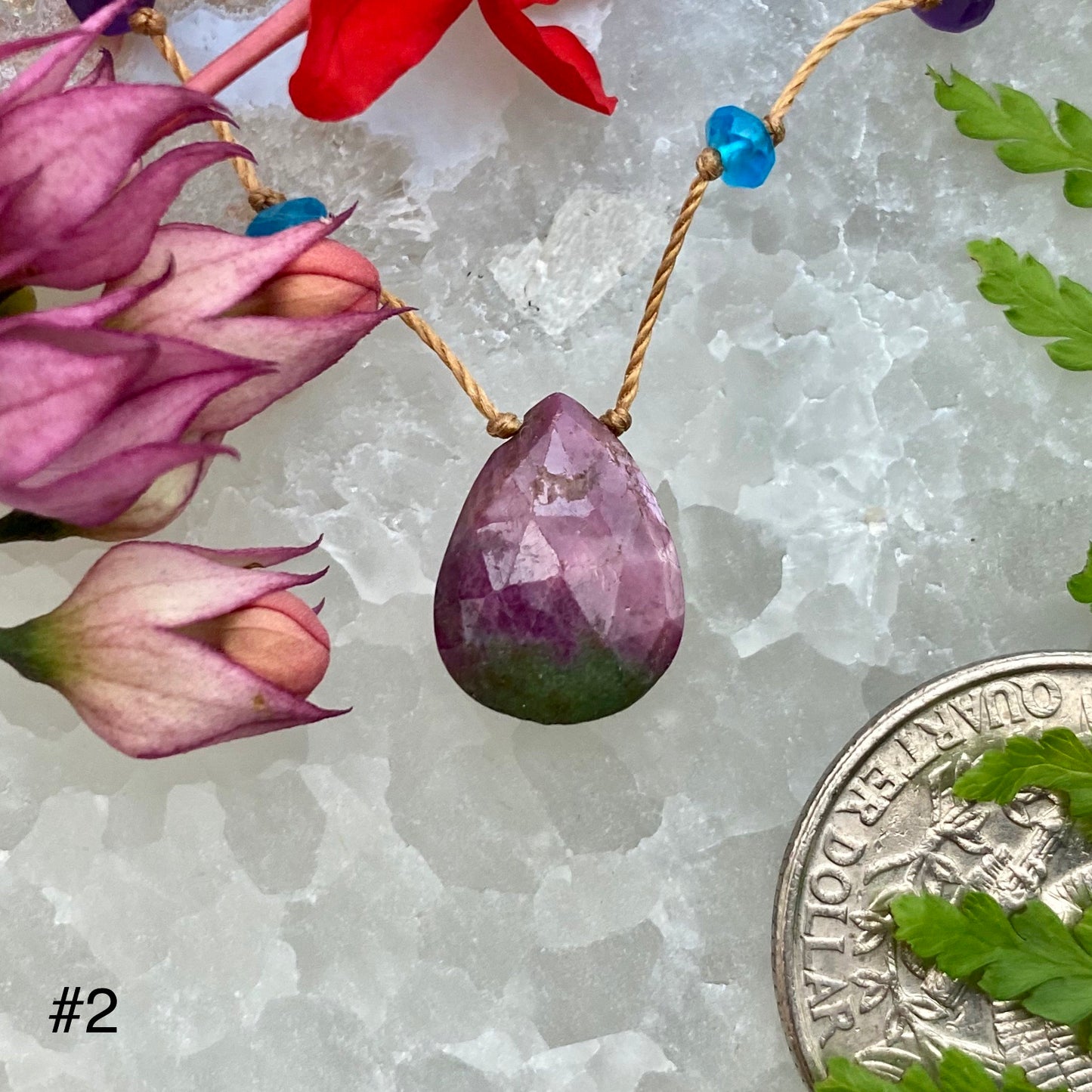 Ruby Zoisite Rainbow Drop