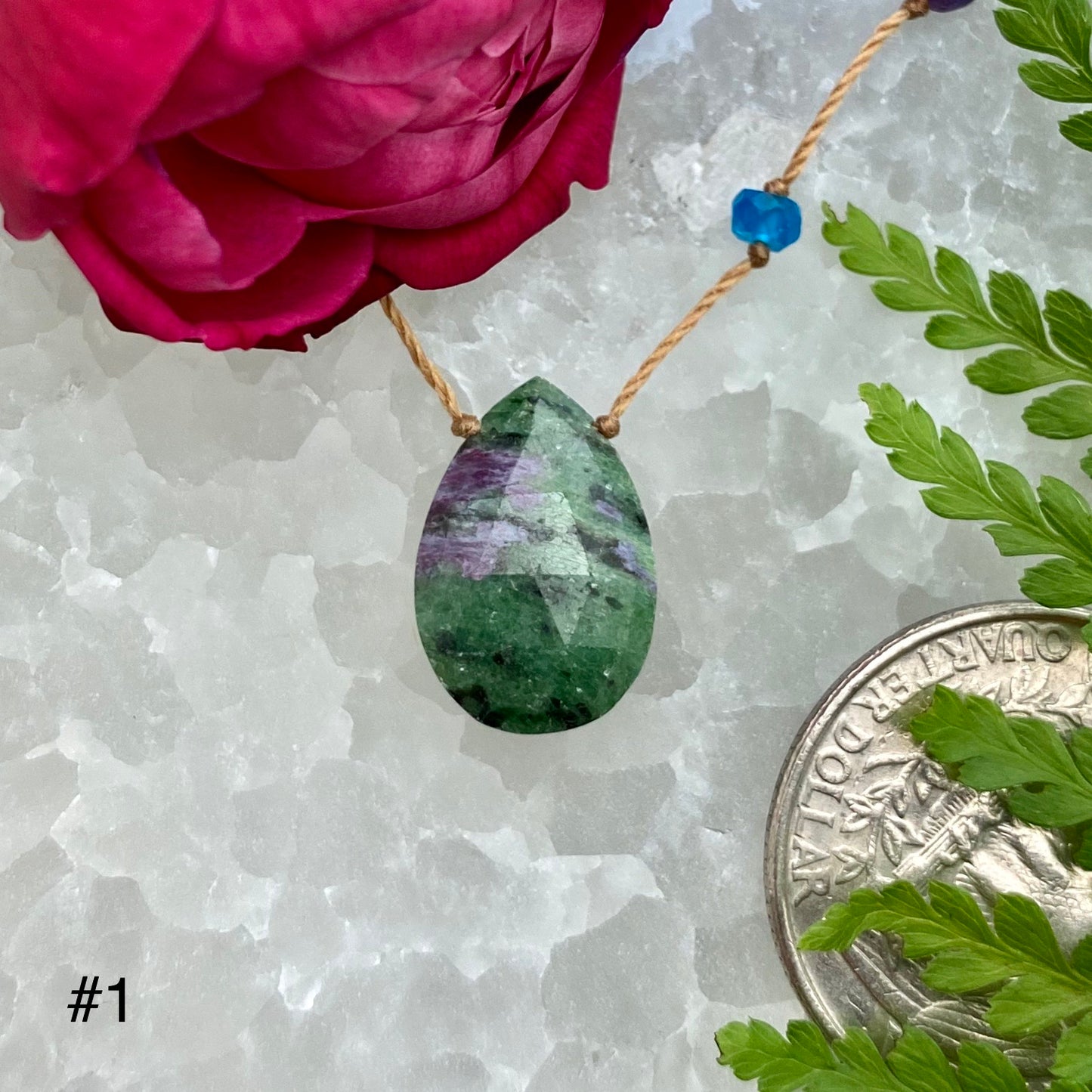 Ruby Zoisite Rainbow Drop