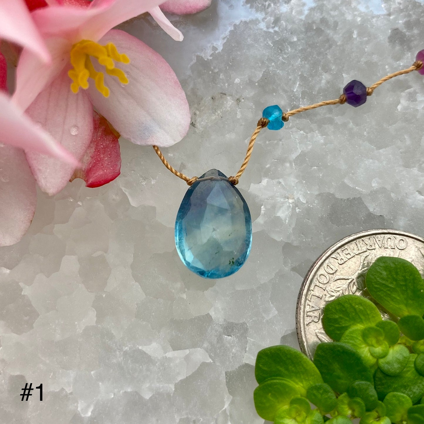 Teal Fluorite Rainbow Drop
