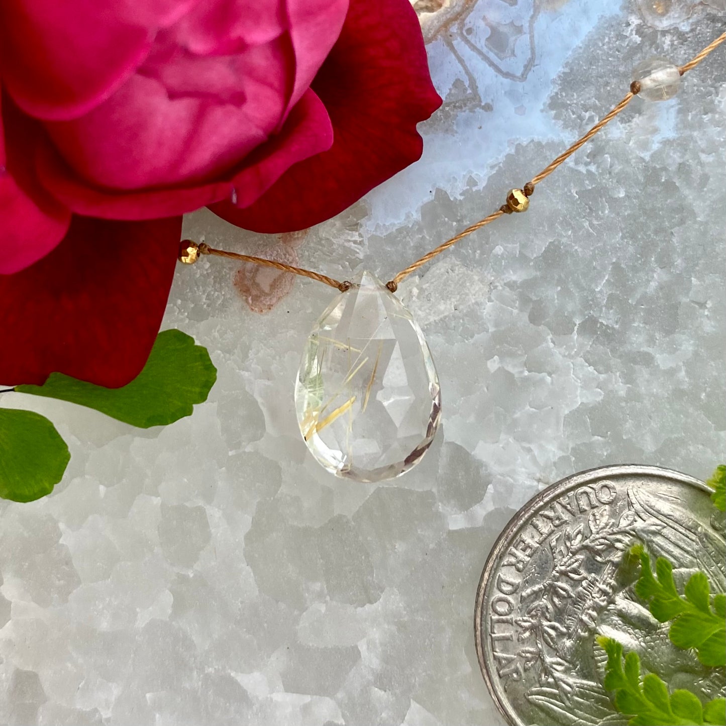Rutilated Quartz Alohi Drop