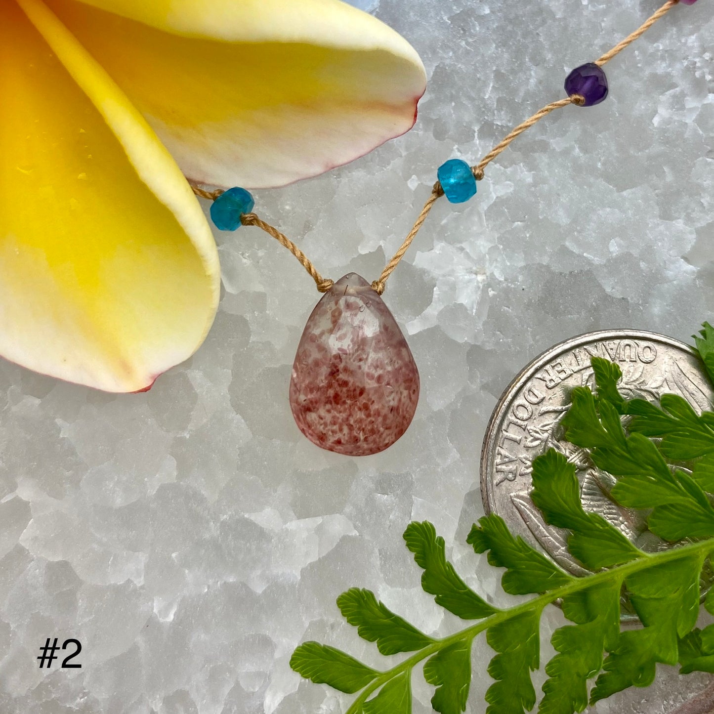 Strawberry Quartz Rainbow Drop