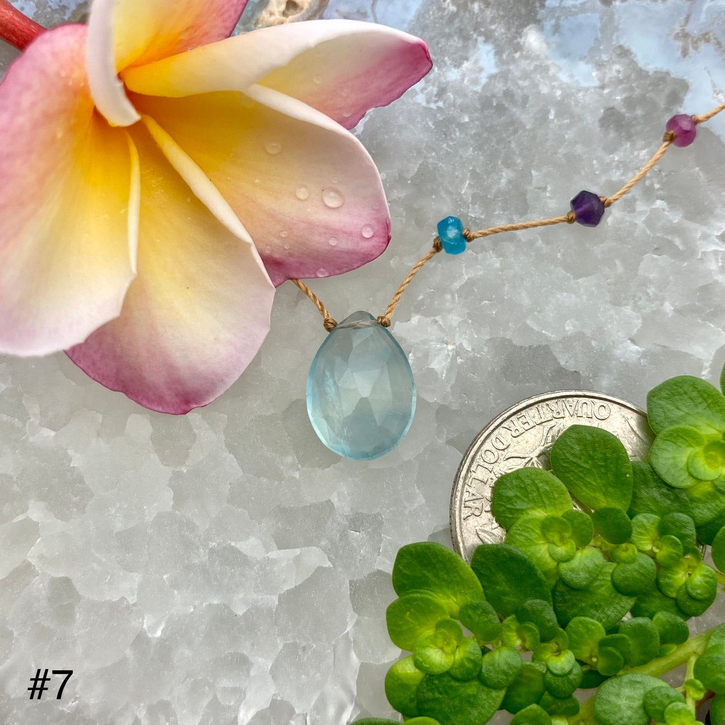 Teal Fluorite Rainbow Drop
