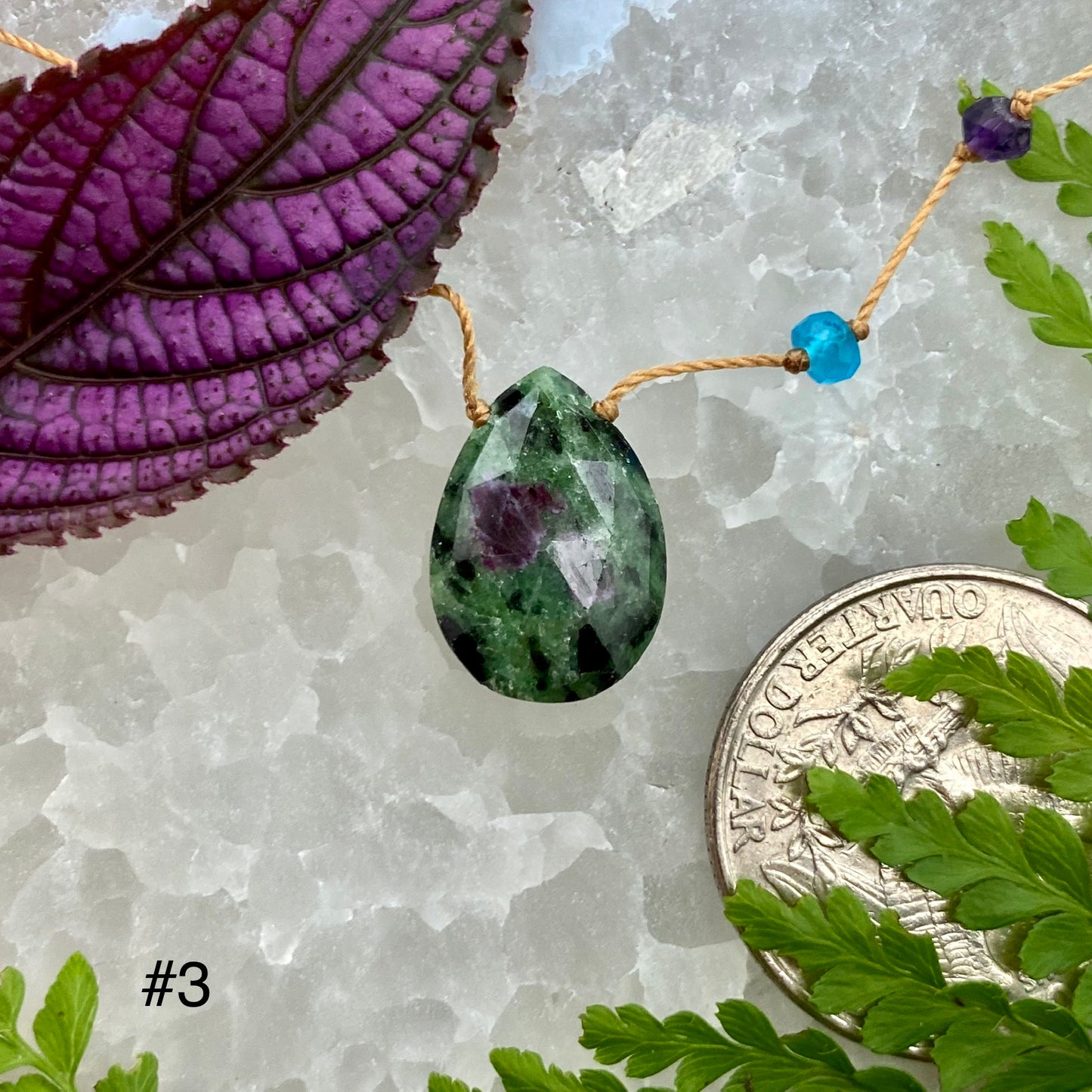 Ruby Zoisite Rainbow Drop