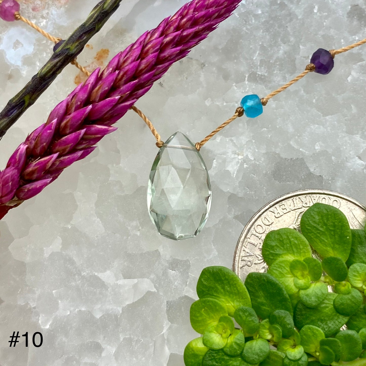 Green Fluorite Rainbow Drop