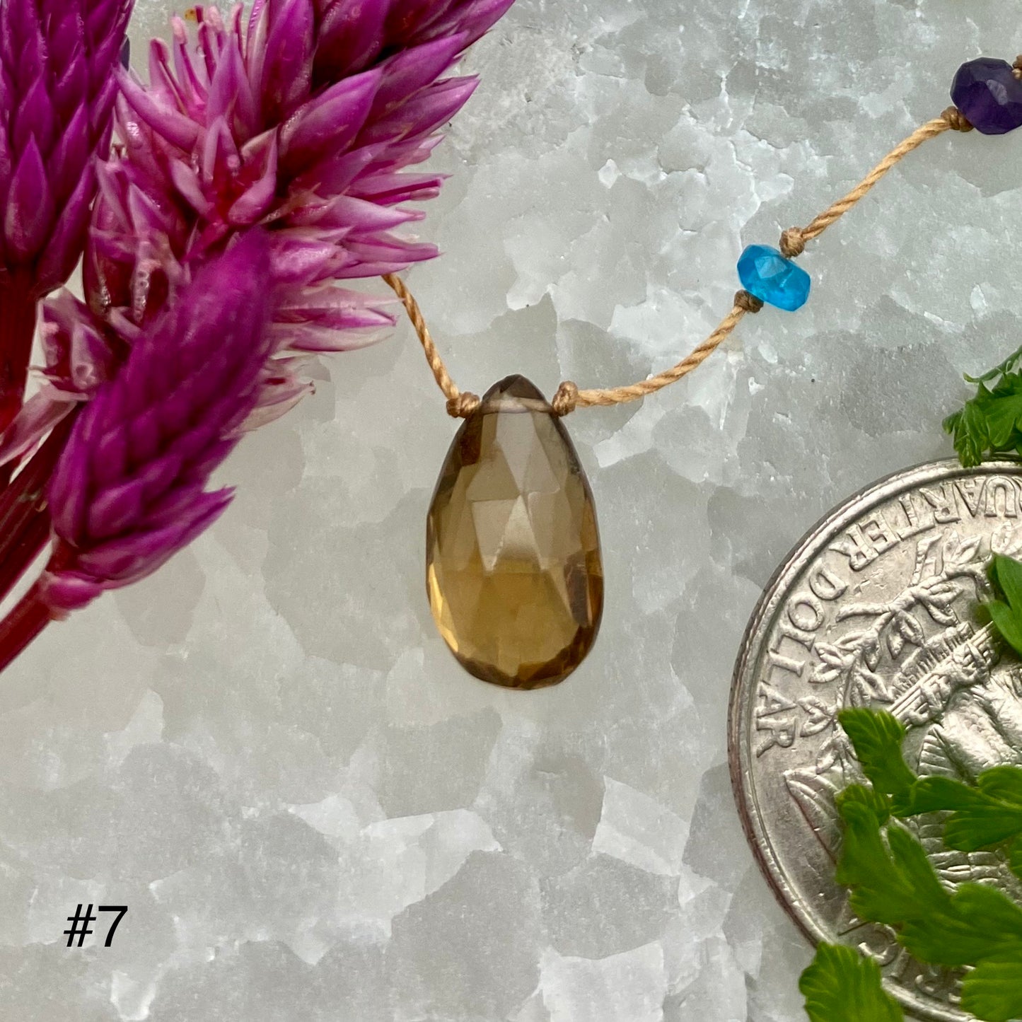 Honey & Olive Quartz Rainbow Drop