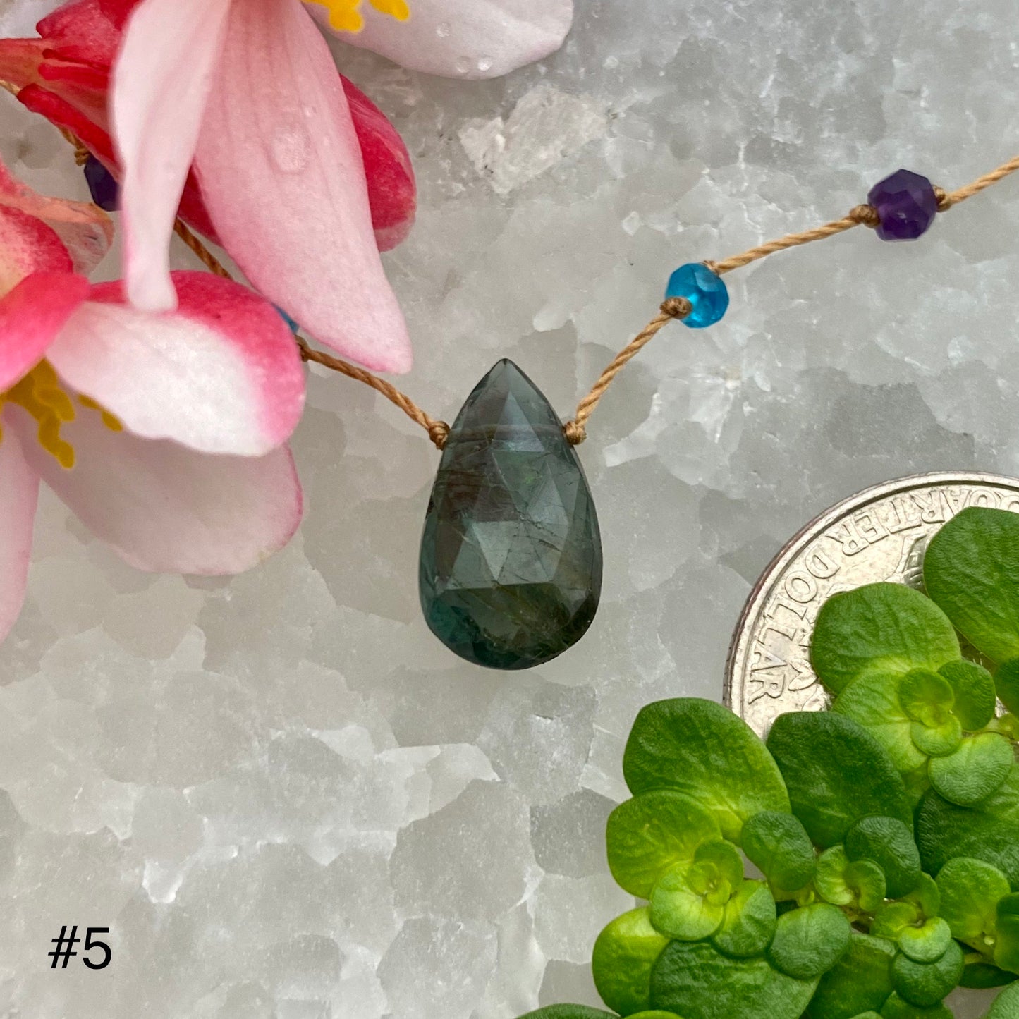 Dark Tourmaline Rainbow Drop