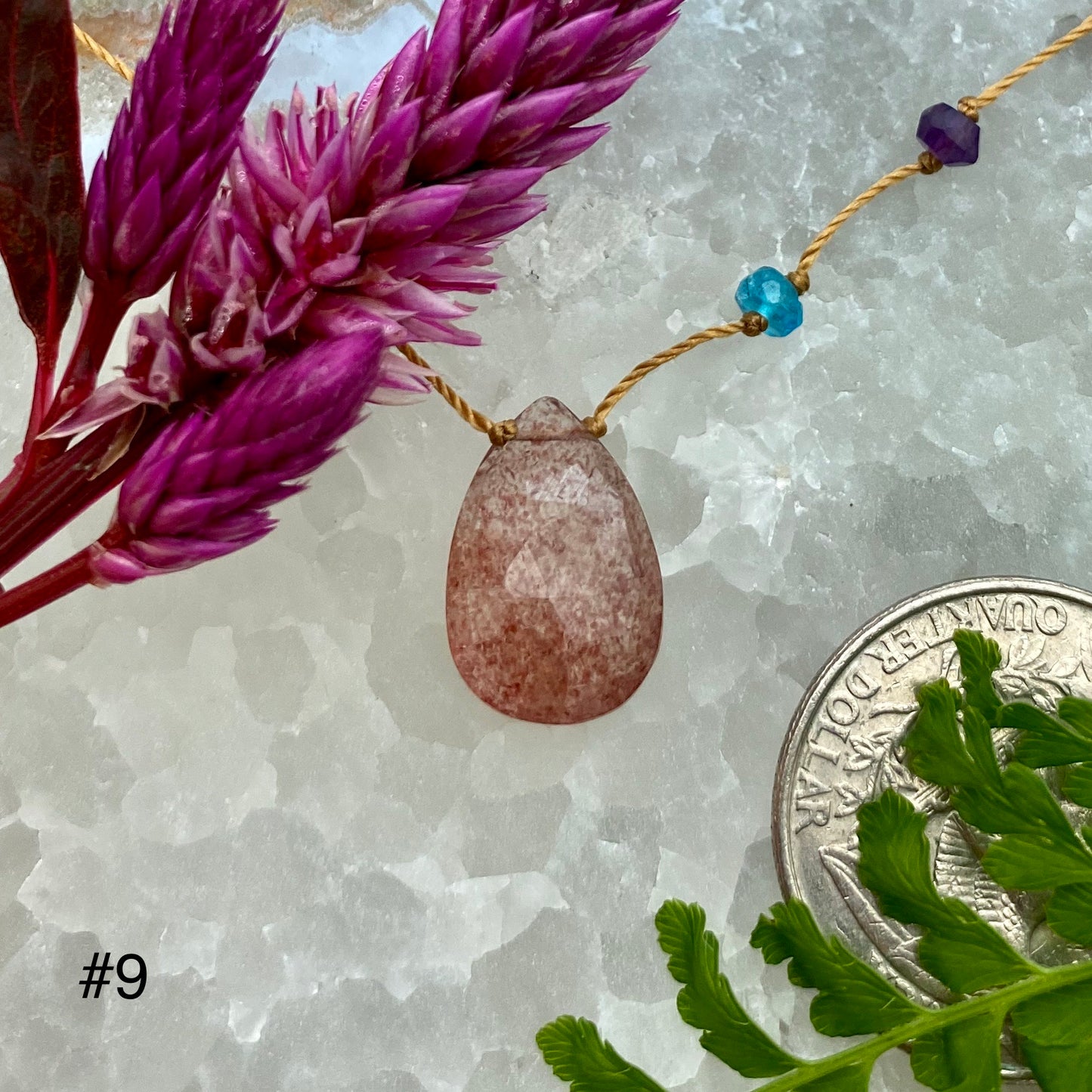 Strawberry Quartz Rainbow Drop