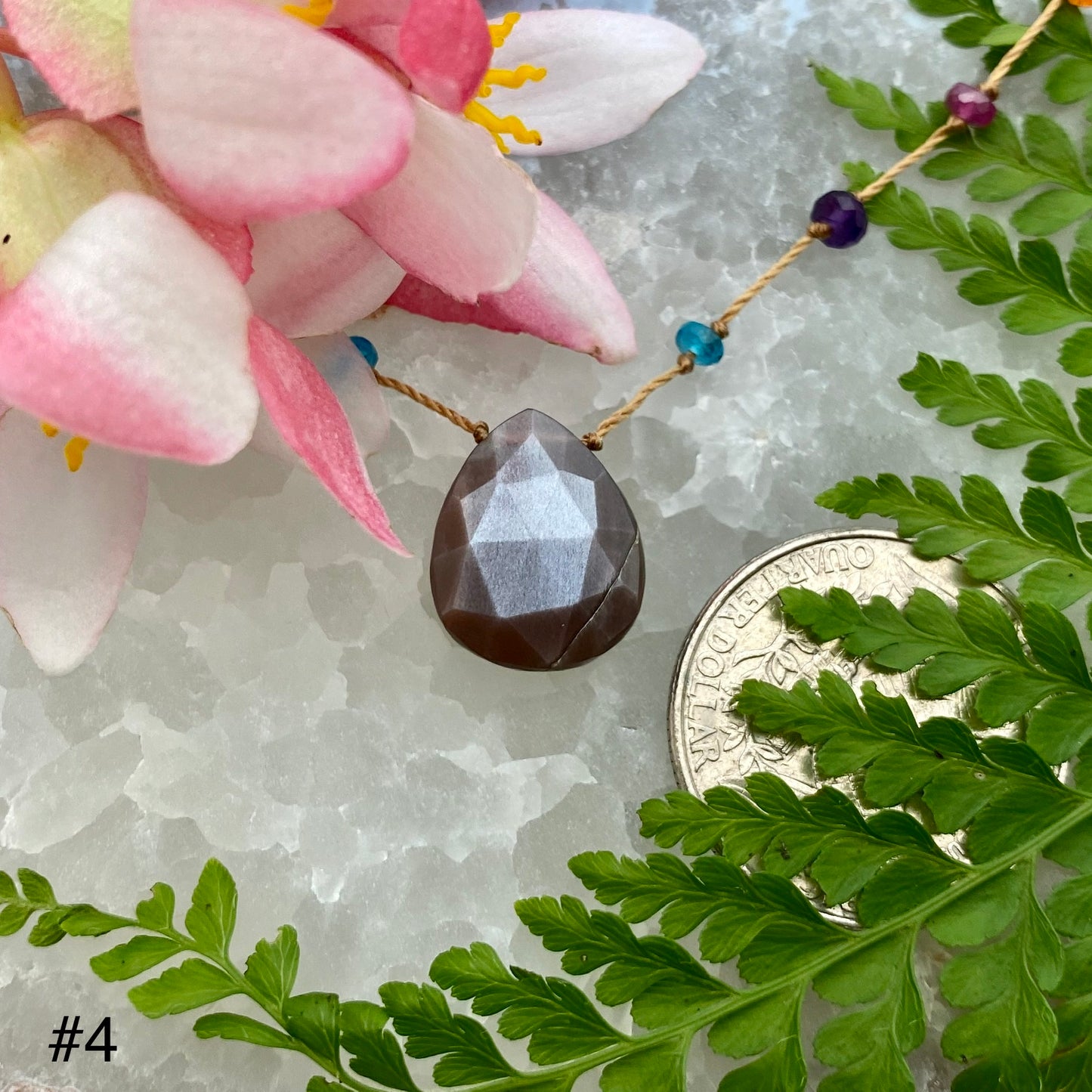 Chocolate Moonstone Rainbow Drop