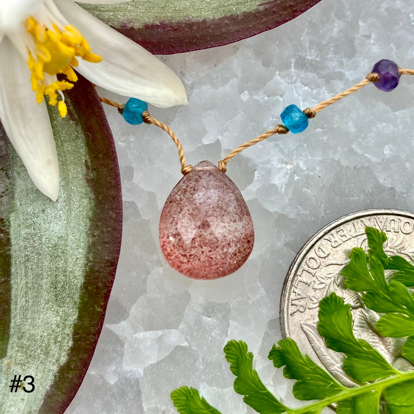 Strawberry Quartz Rainbow Drop